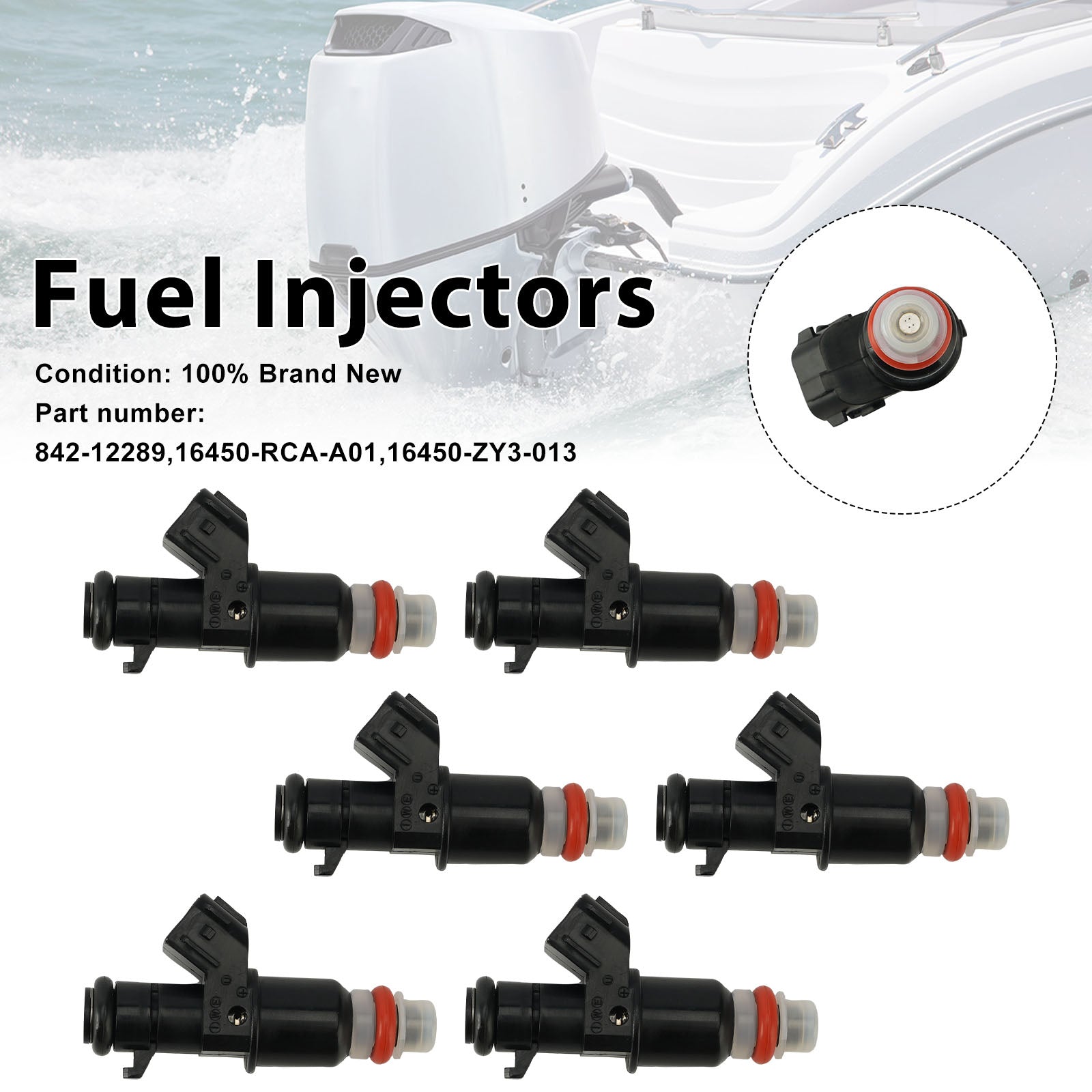 Honda Außenbordmotor 6PC 842-12289 Einspritzdüsen 16450-RCA-A01 16450-ZY3-013
