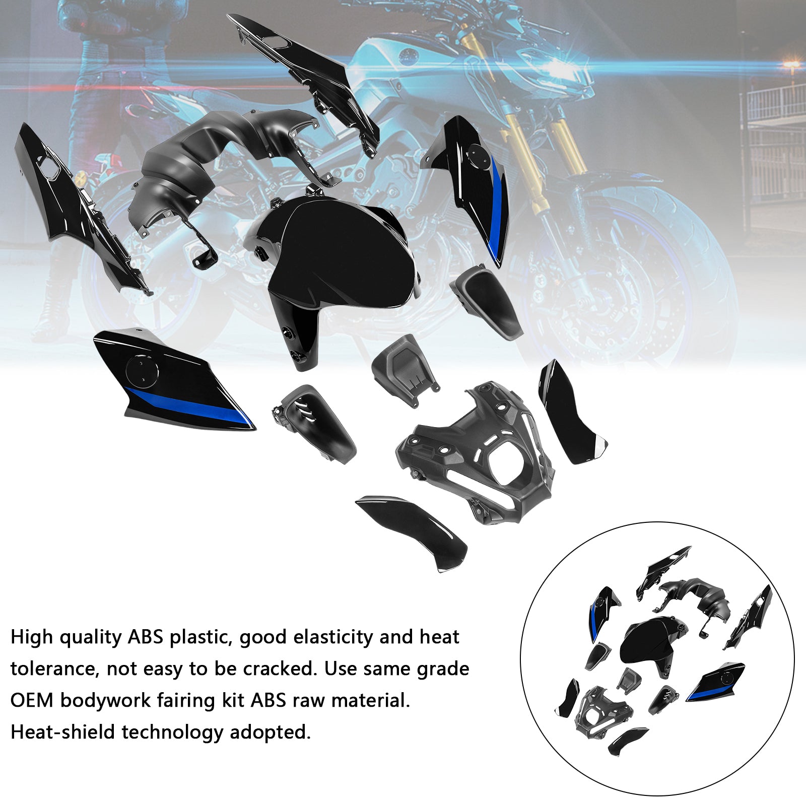 Amotopart 2021-2023 Yamaha MT 09 Verkleidungssatz