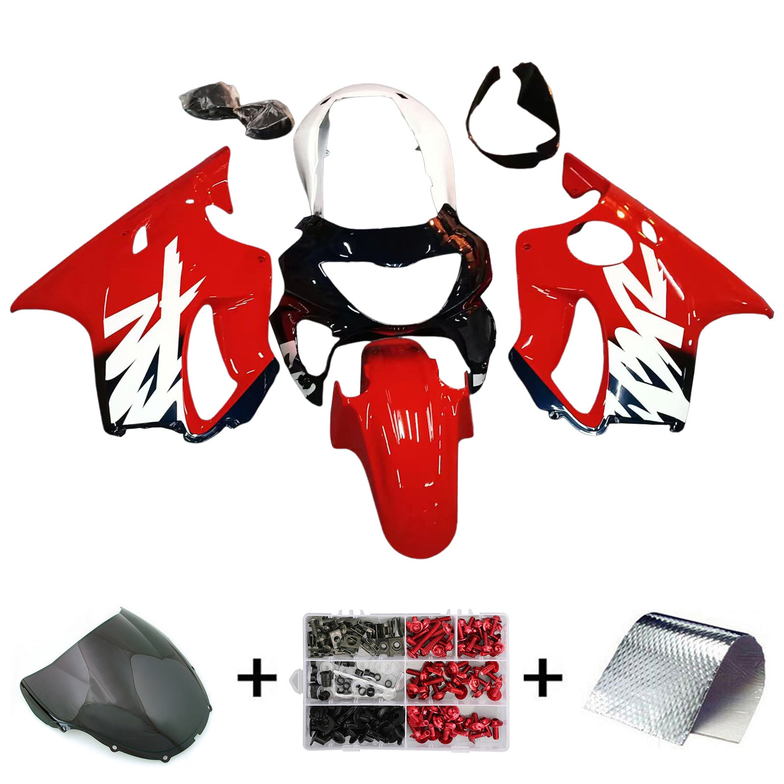 Amotopart 1999-2000 Honda CBR600 F4 Red White Black Fairing Kit