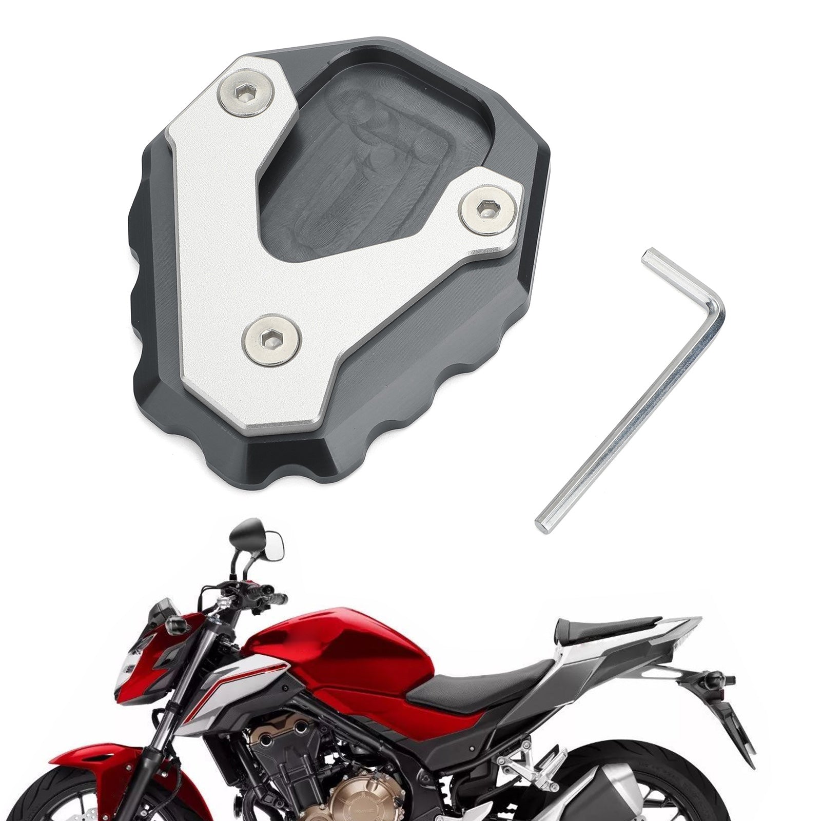 Side Stand Extension Kickstand Enlarger Plate For HONDA CB500X 2019 Titanium