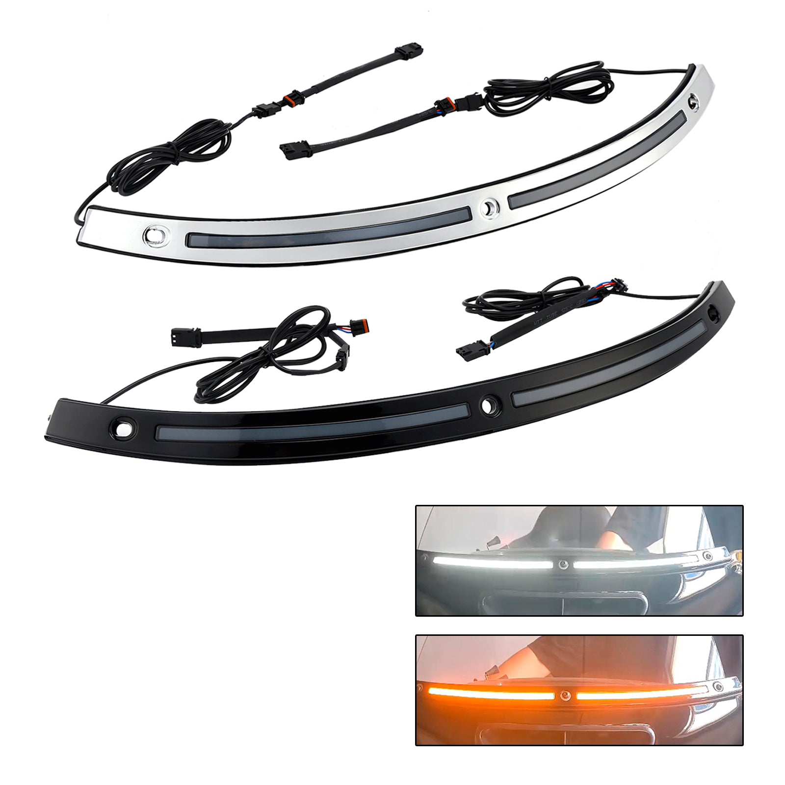 2014+ Touring Electra Glide LED Running Turn Signal Light Windshield Trim