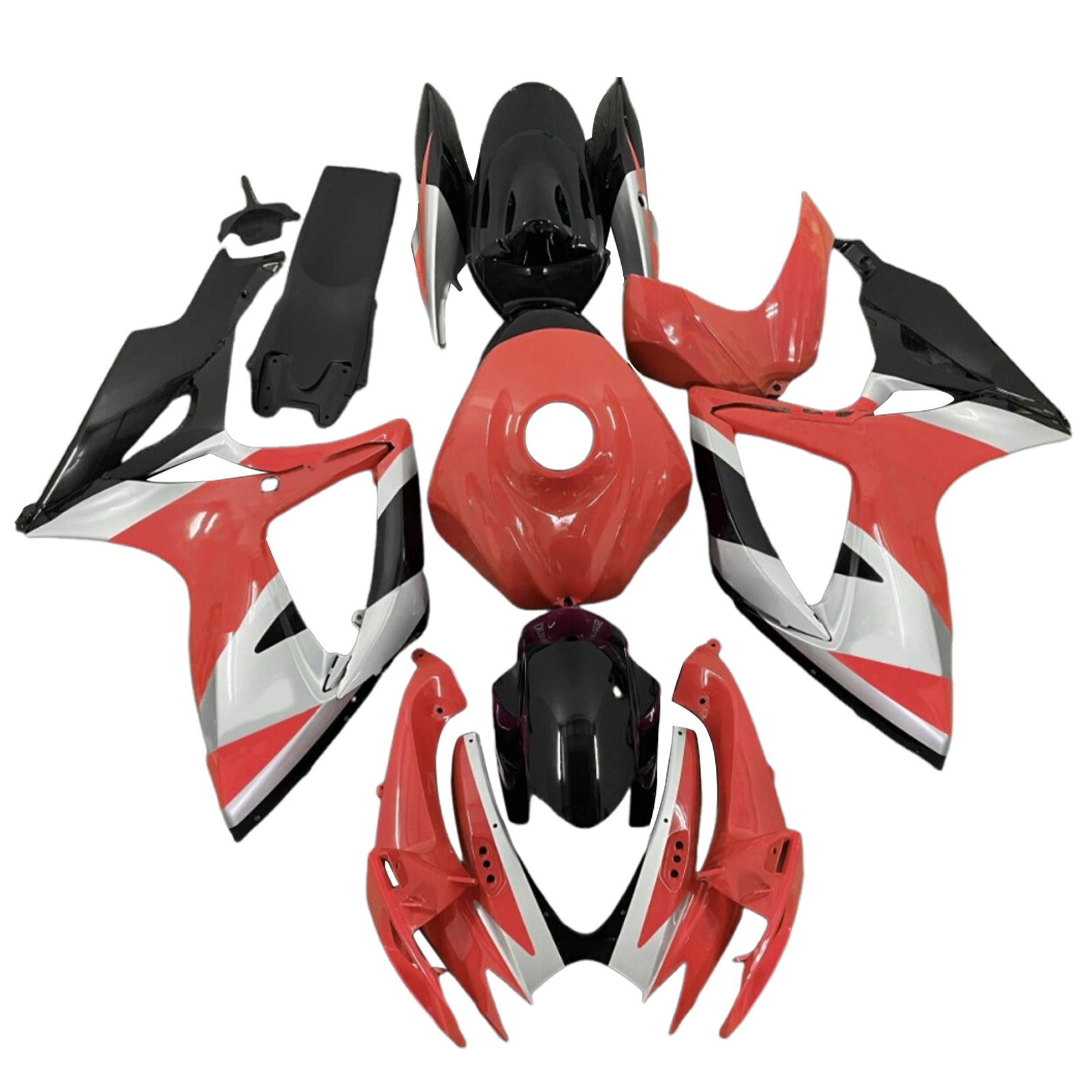 Amotopart 2006-2007 Suzuki GSXR 600/750 Black Grey Red Fairing Kit