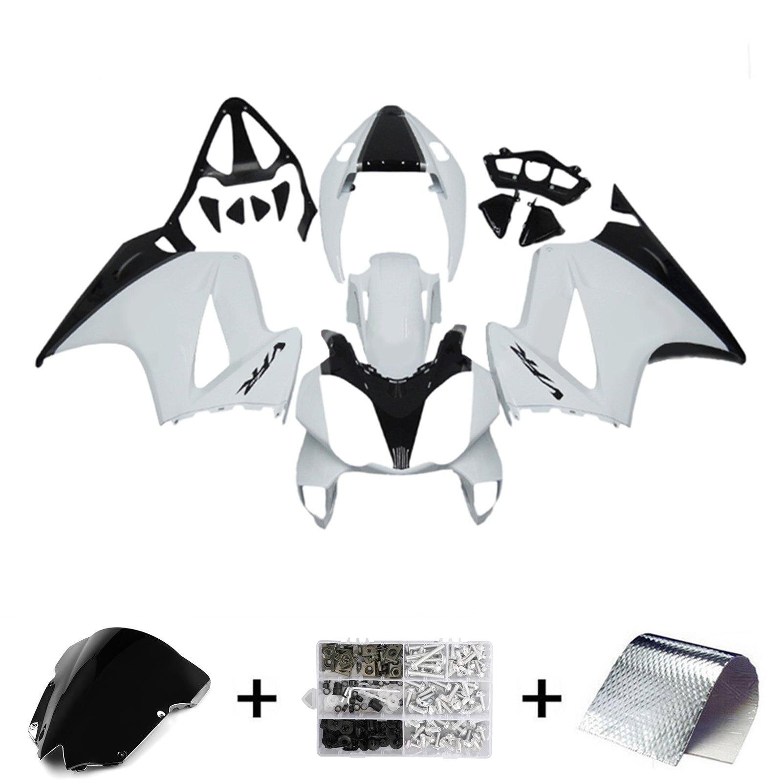 Amotopart 2002-2013 Honda VFR800 Kit de carenado blanco y negro