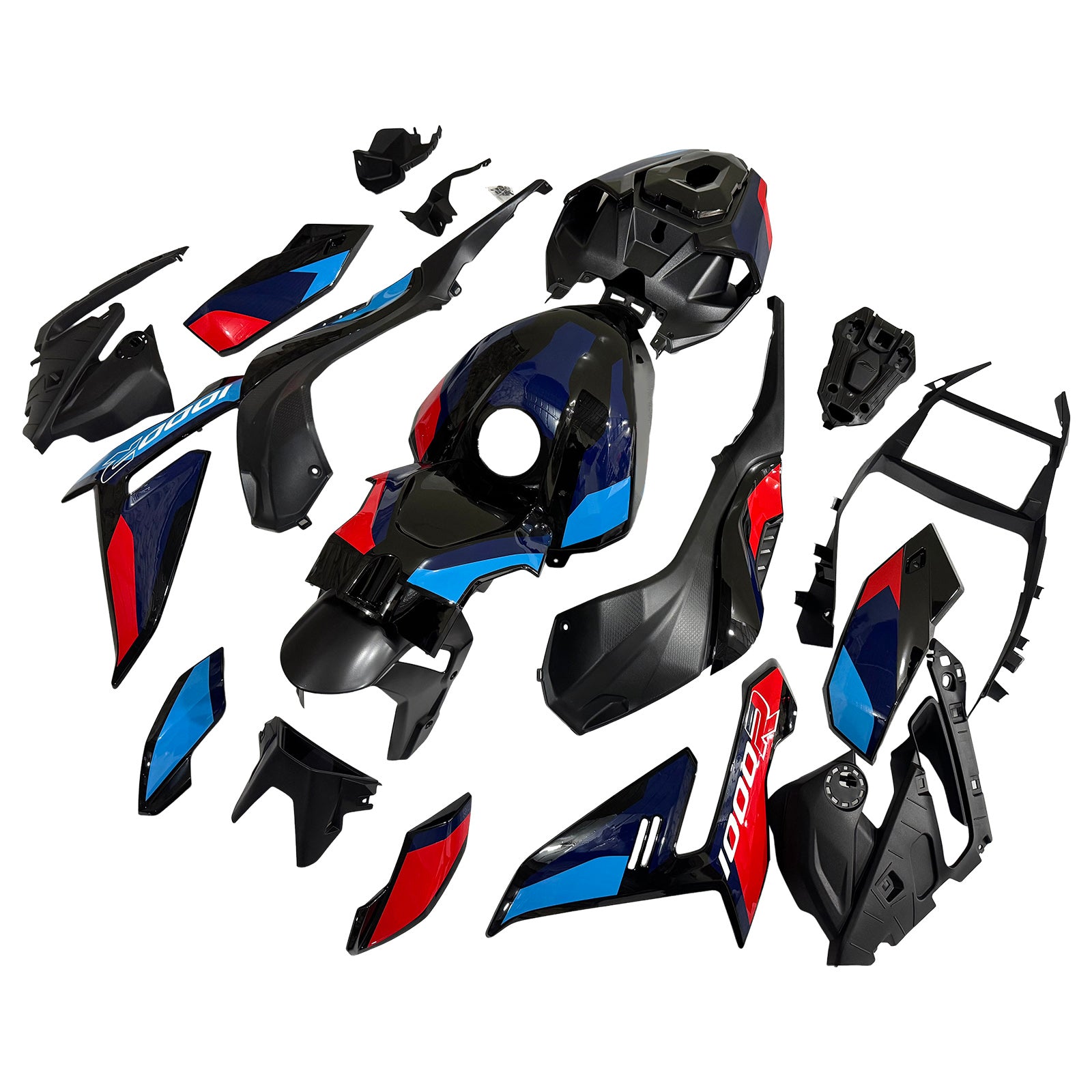 Amotopart 2021-2025 BMW S1000R zwart rood blauw kuipset