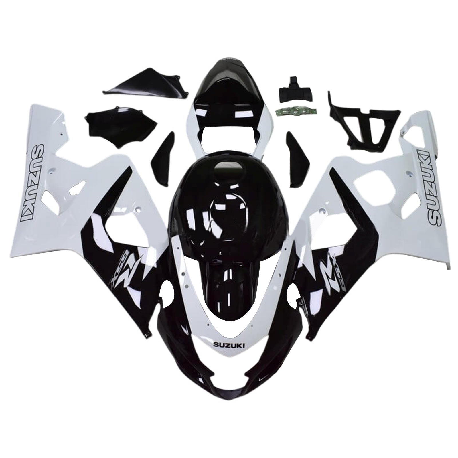 Amotopart 2004-2005 K4 GSXR 600/750 Suzuki White&Black Style1 Fairing Kit