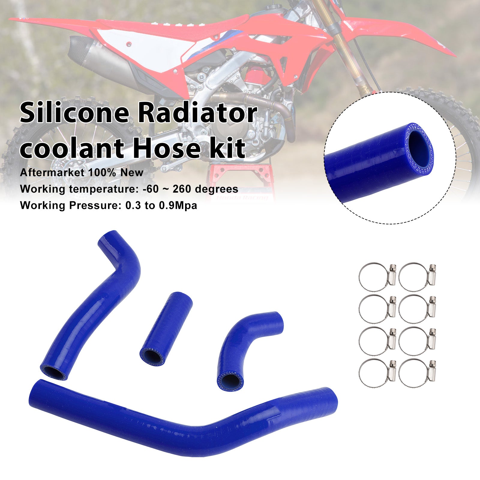 Honda CRF450R RX RWE 21-25 Silicone Radiator coolant Hose kit