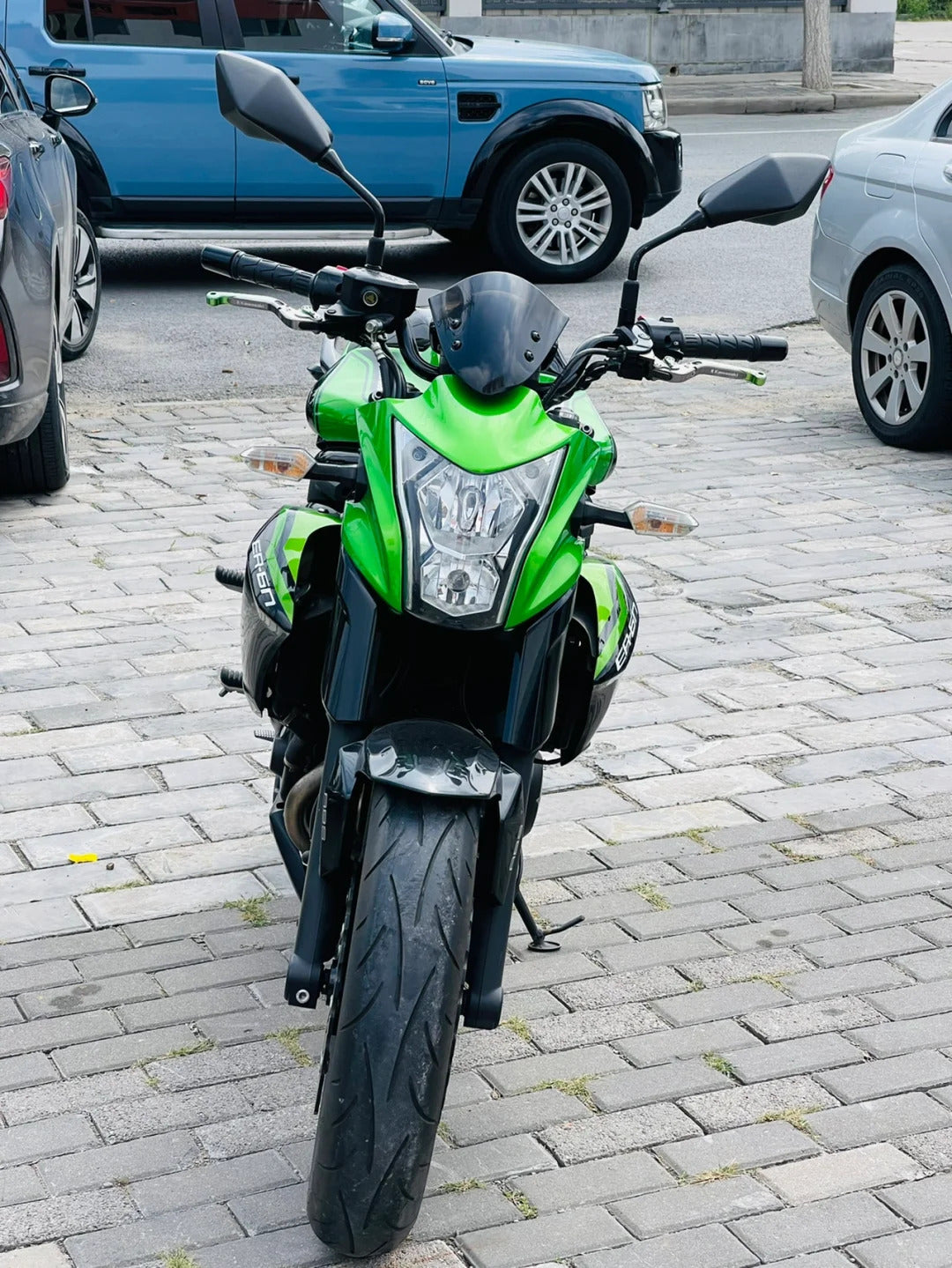 Amotopart 2012–2016 Kawasaki ER-6N Grün Schwarz Verkleidungsset