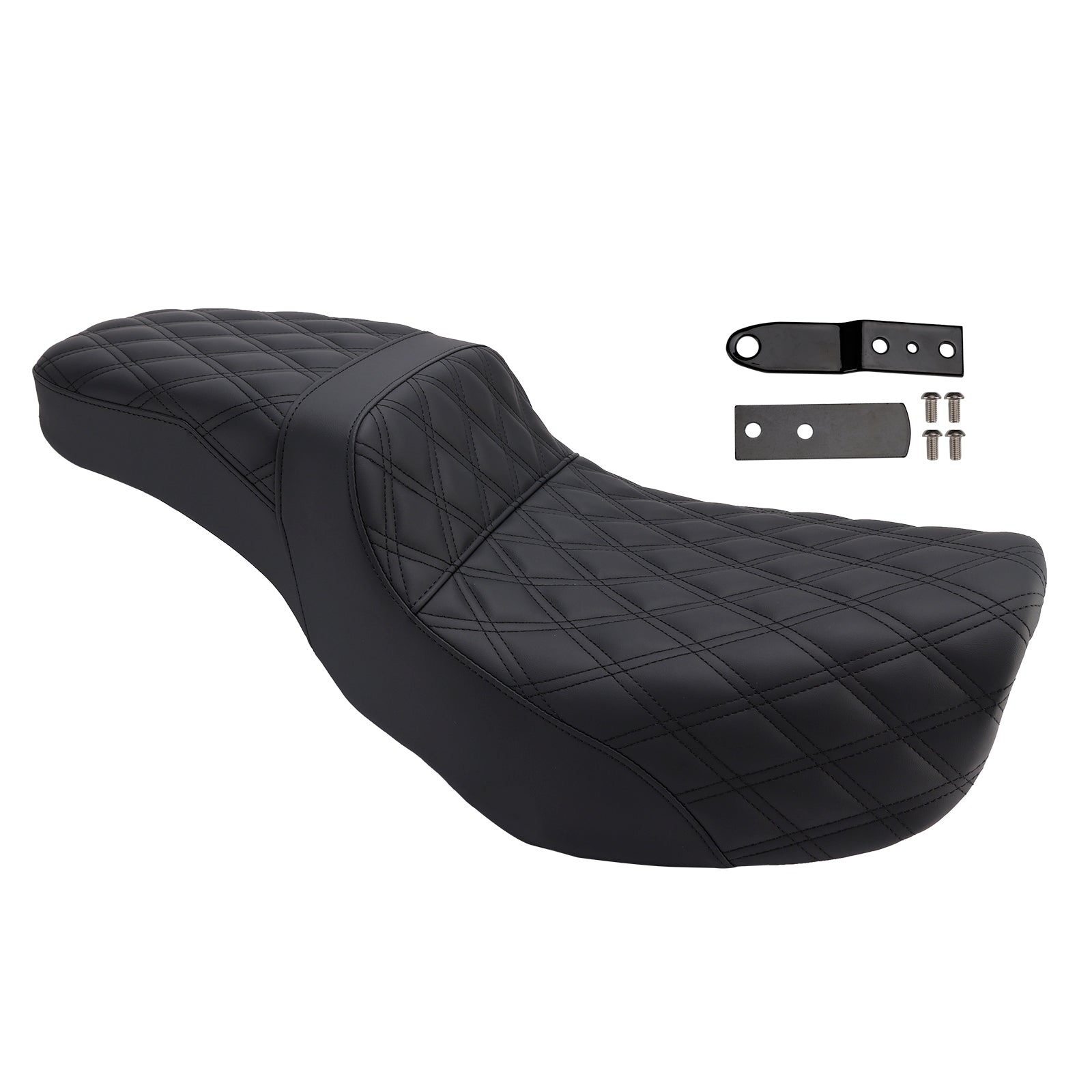 06-17 Dyna Fxd Fld Fat Boy Ribbed Complete Cushion Rider Passenger Seat Fits