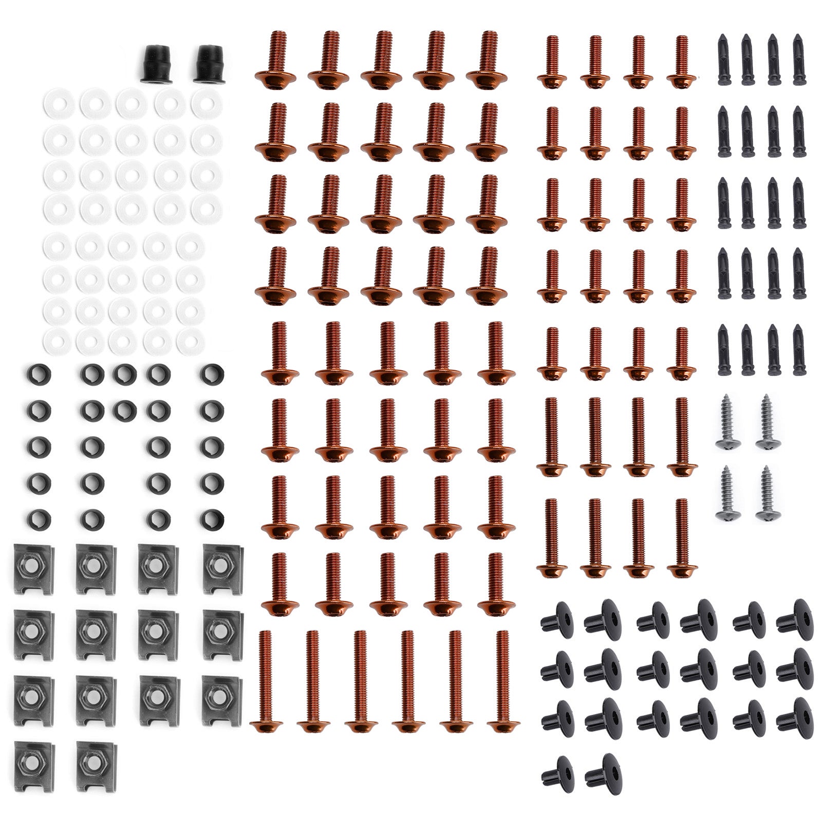 M5 + - M6 198 Clip Set Klemmen / Verkleidungsschrauben Teile Schrauben Schwarz