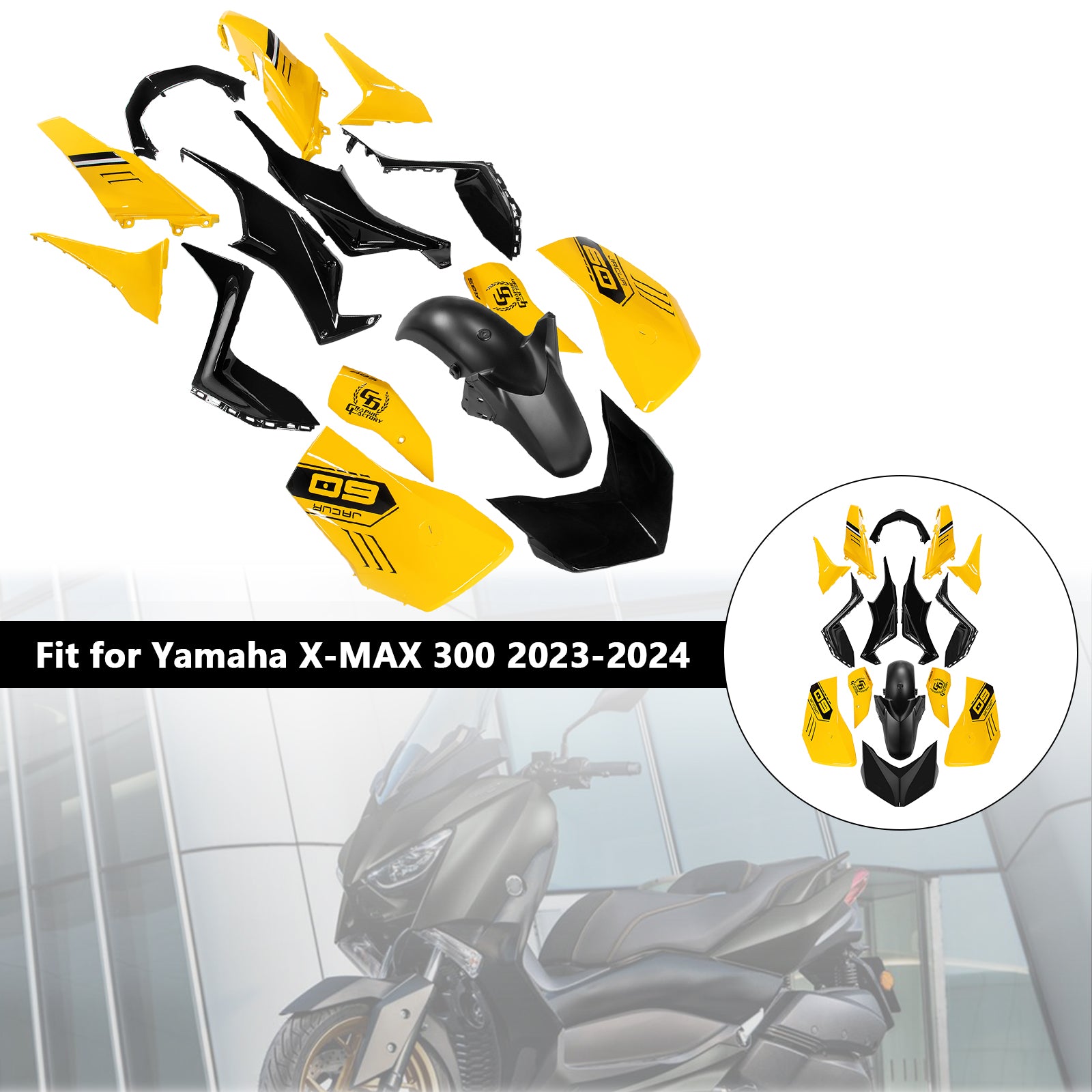 Amotopart 2023-2024 Yamaha X MAX 300 Verkleidungssatz