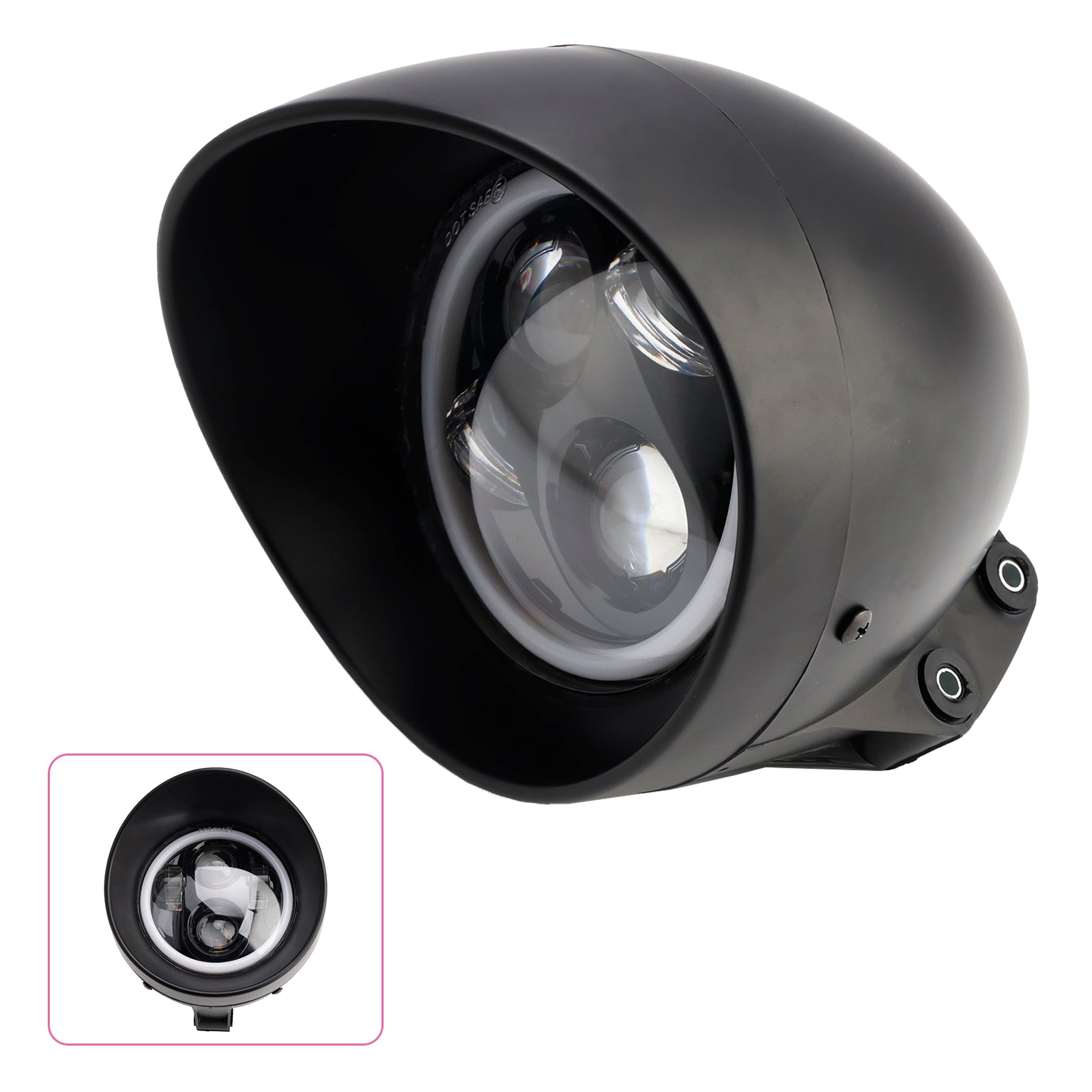 Motorcycle Universal Chrome 5.75" Headlight Lamp Spotlight  4-Bulbs