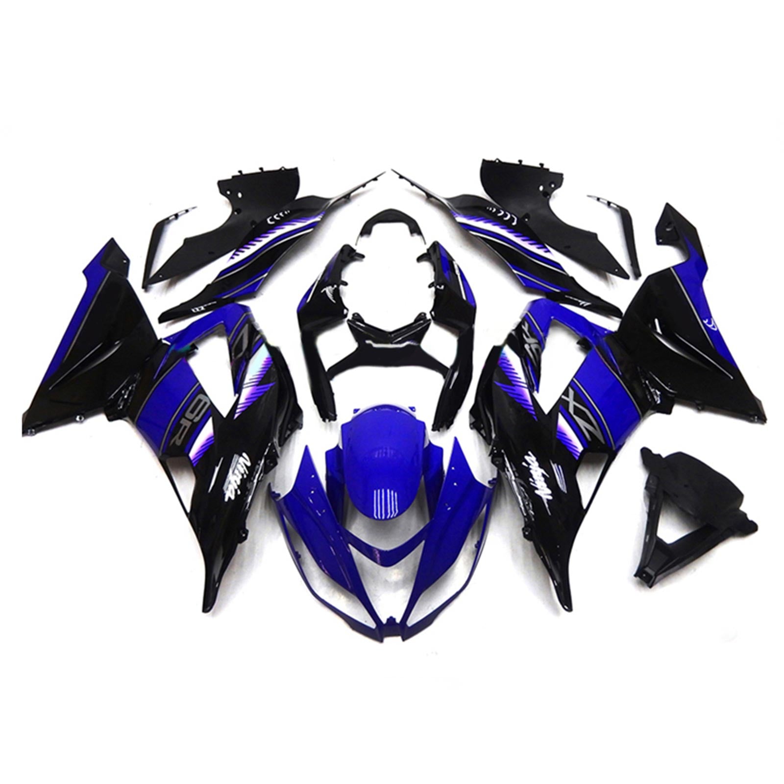 Amotopart Kawasaki ZX6R 636 2013-2018 Black&Blue Fairing Kit