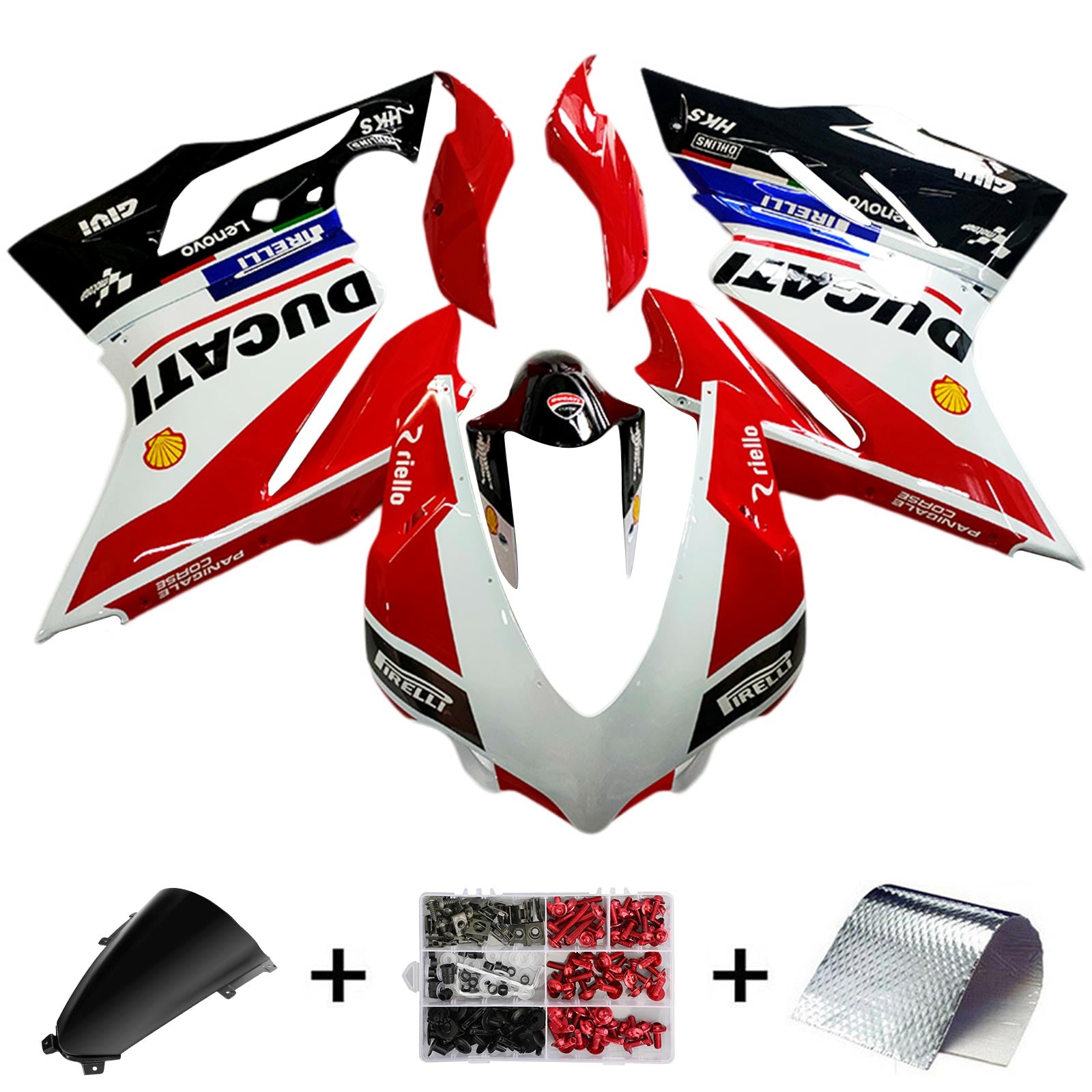 Amotopart Kit de carénage Ducati Panigale 2018-2019 V4/V4S et 2018-2020 Panigale V4SP Style 1