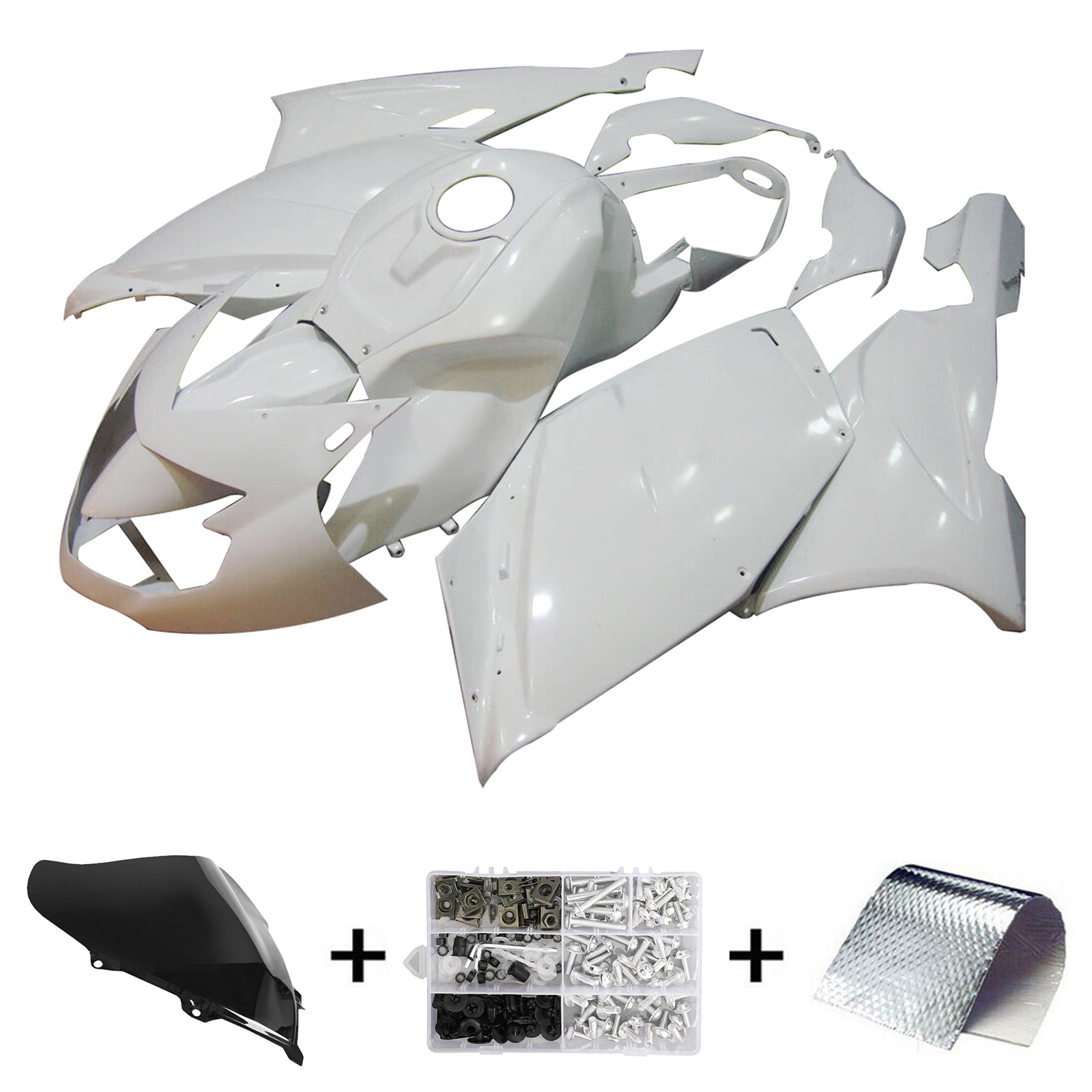 Amotopart 2005-2010 BMW K1200S Kit de carénage blanc