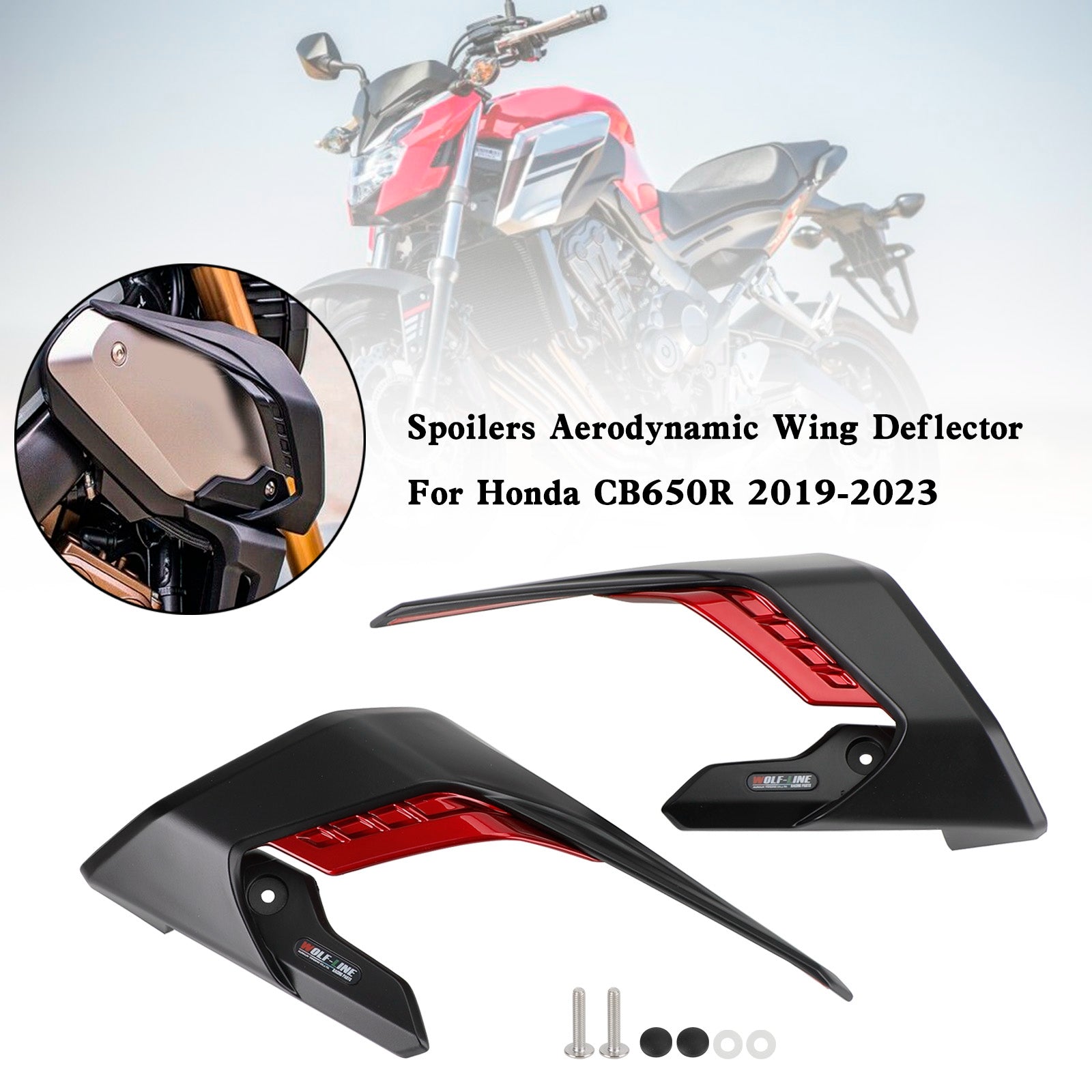 19-23 Honda CB650R Spoiler laterali Carenatura aerodinamica del deflettore dell'ala