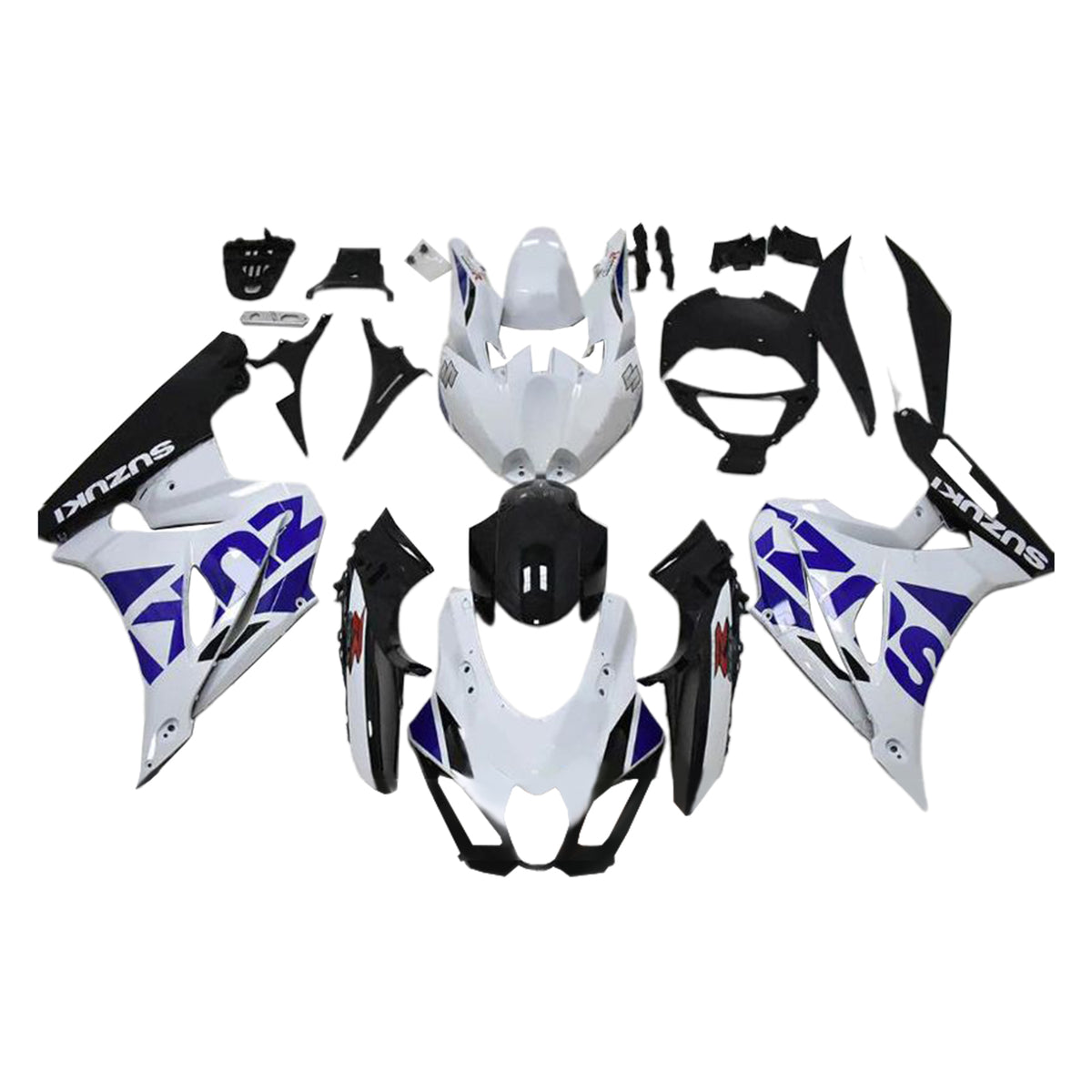 Amotopart 2017-2024 K17 GSXR1000 Suzuki Kit de carenado blanco y azul