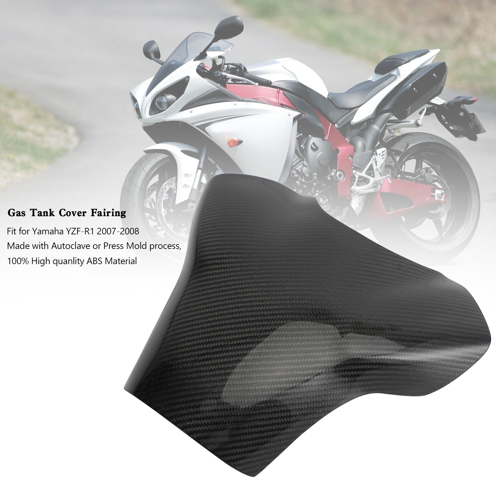 Gas Tank Cover Panel Fairing Protector For Yamaha YZF-R1 2007-2008 Carbon
