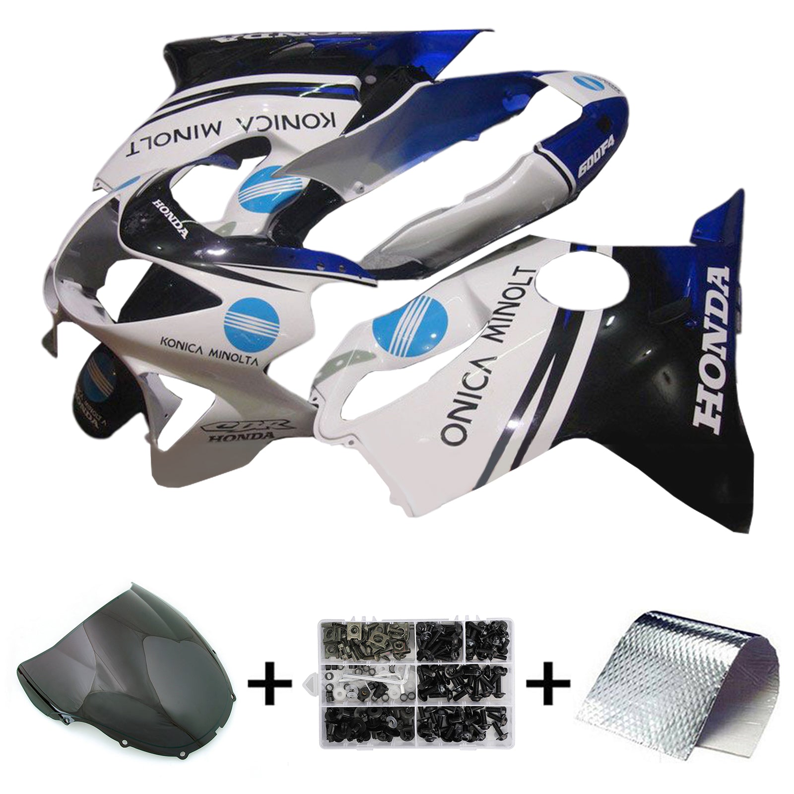 Amotopart 1999-2000 Honda  CBR600F4 White Black Fairing Kit