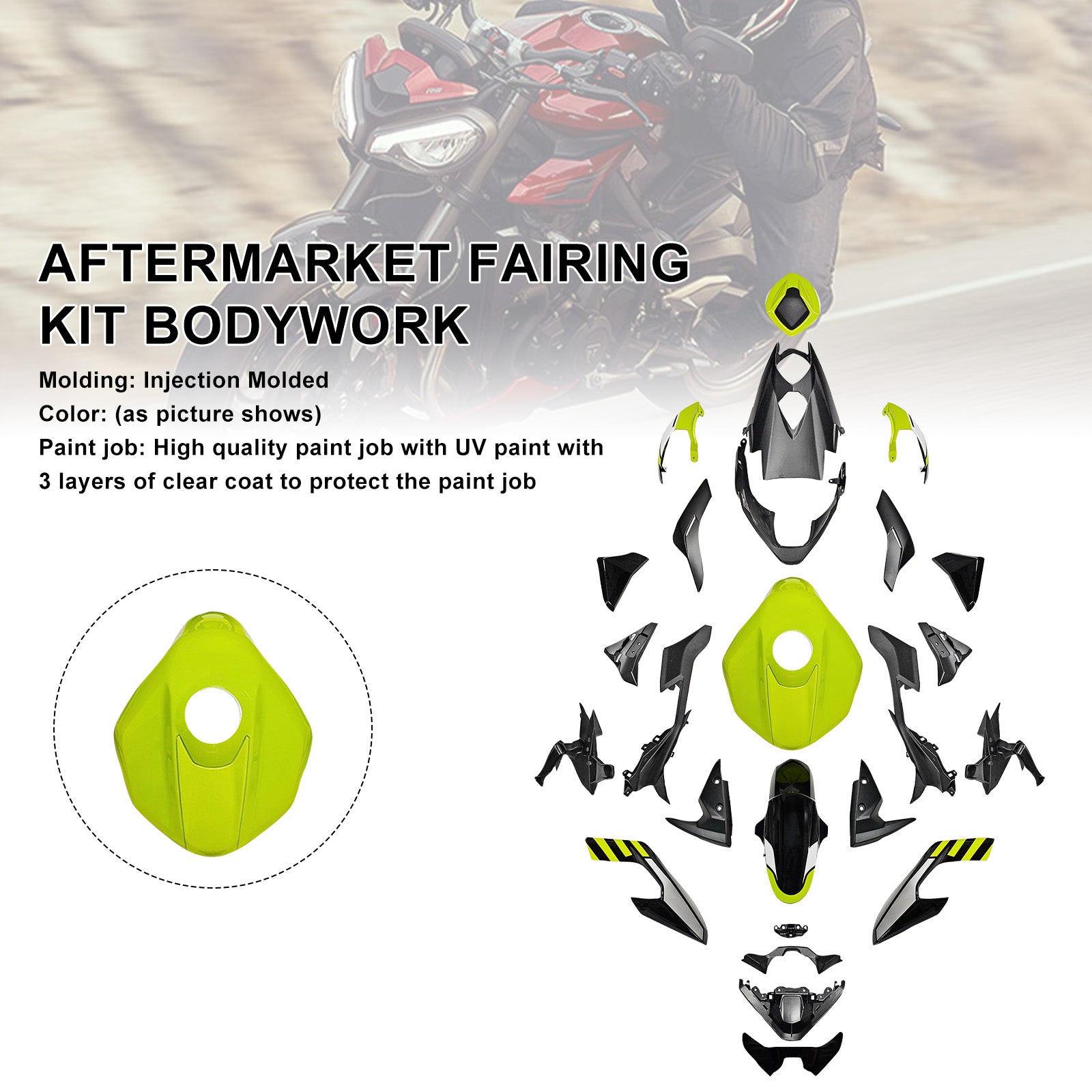 Amotopart 2023–2025 Triumph Street Triple 765 R/RS Verkleidungsset-Kollektion
