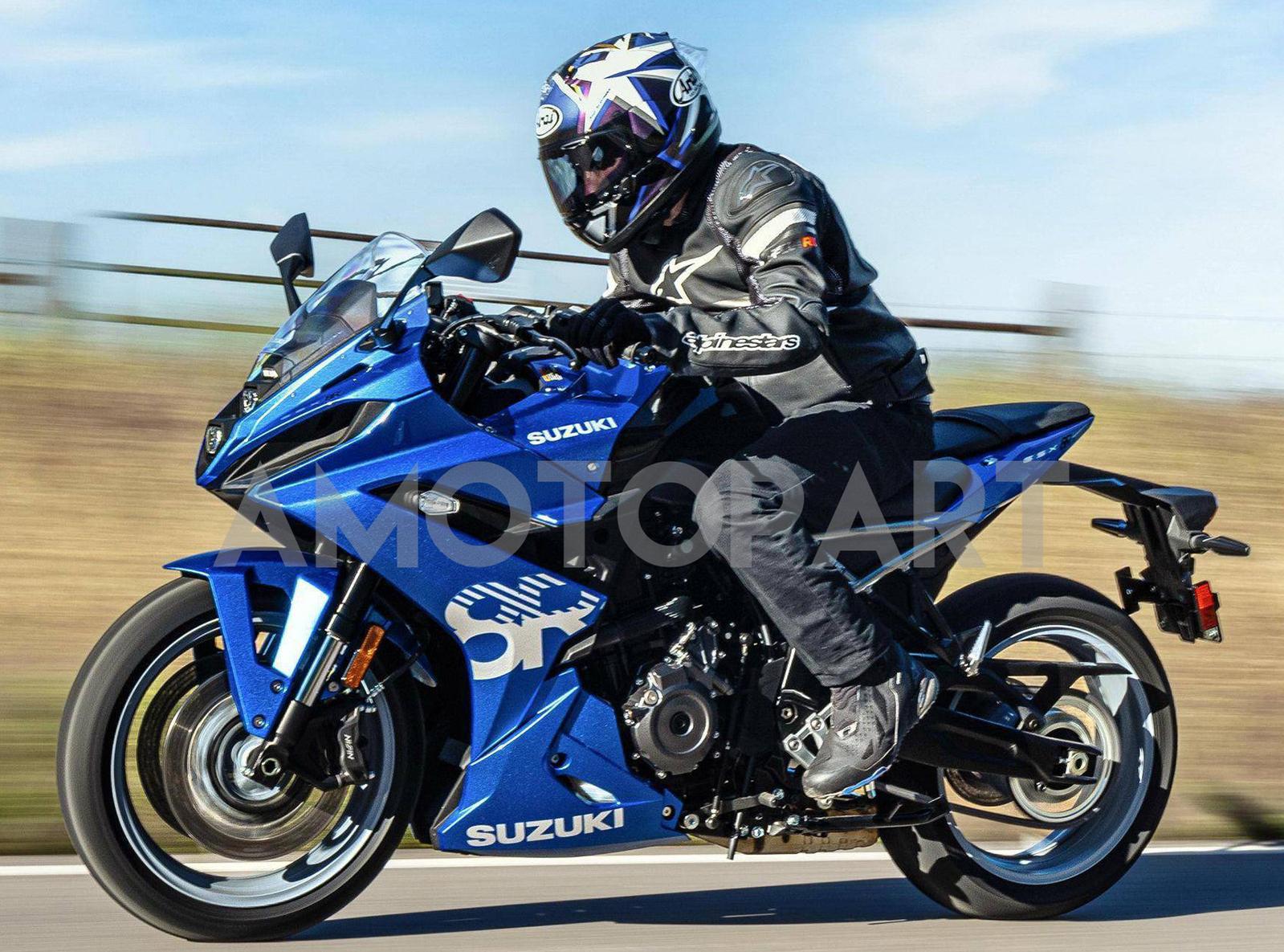 Amotopart 2024-2025 スズキ GSX-8R ブルーホワイト フェアリングキット