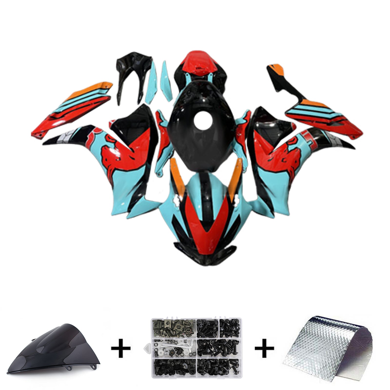 Amotopart 2012-2016 Honda CBR1000RR Black Blue Red Fairring Kit