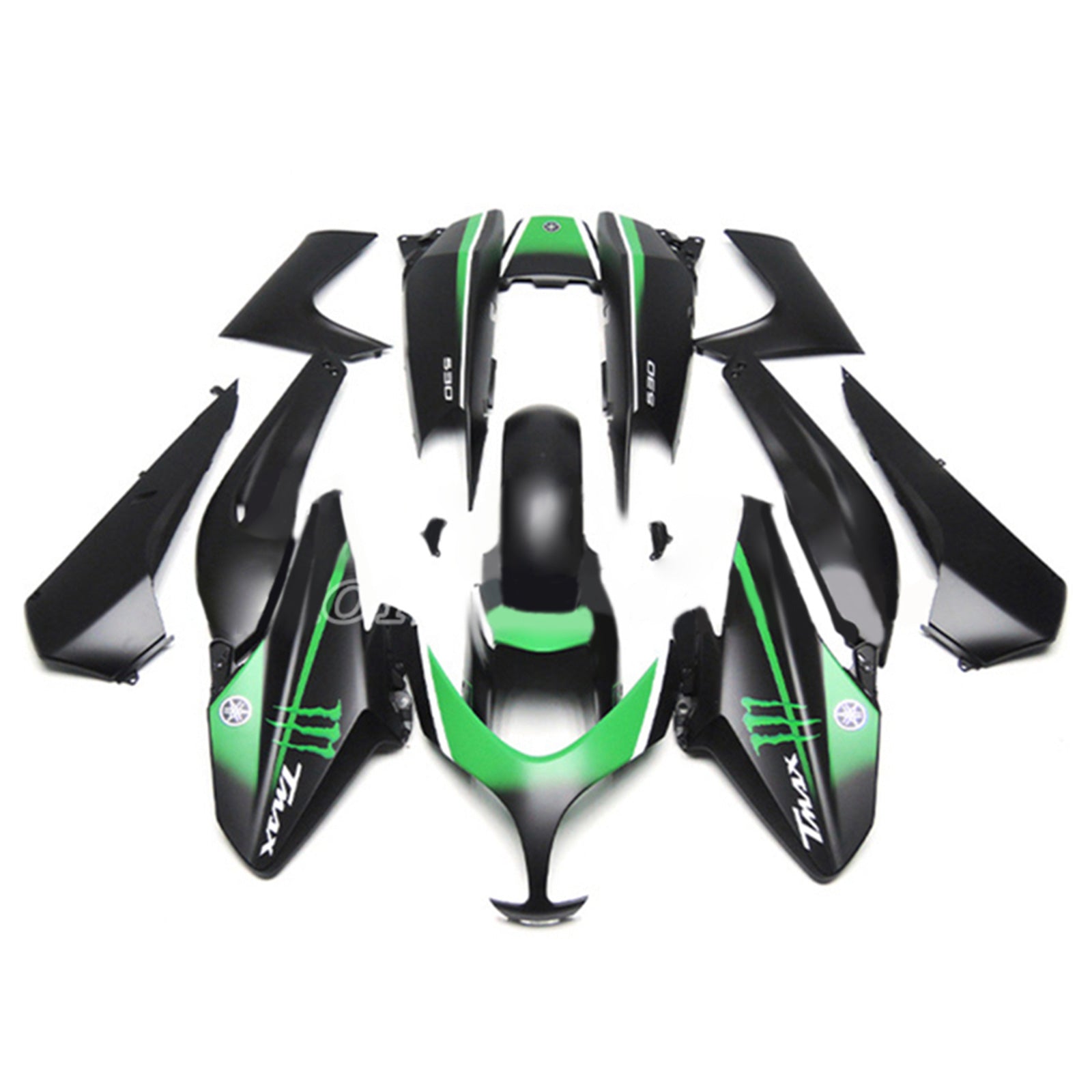 Amotopart 2008-2012 T-Max XP500 Yamaha Black&Green logo Fairing Kit