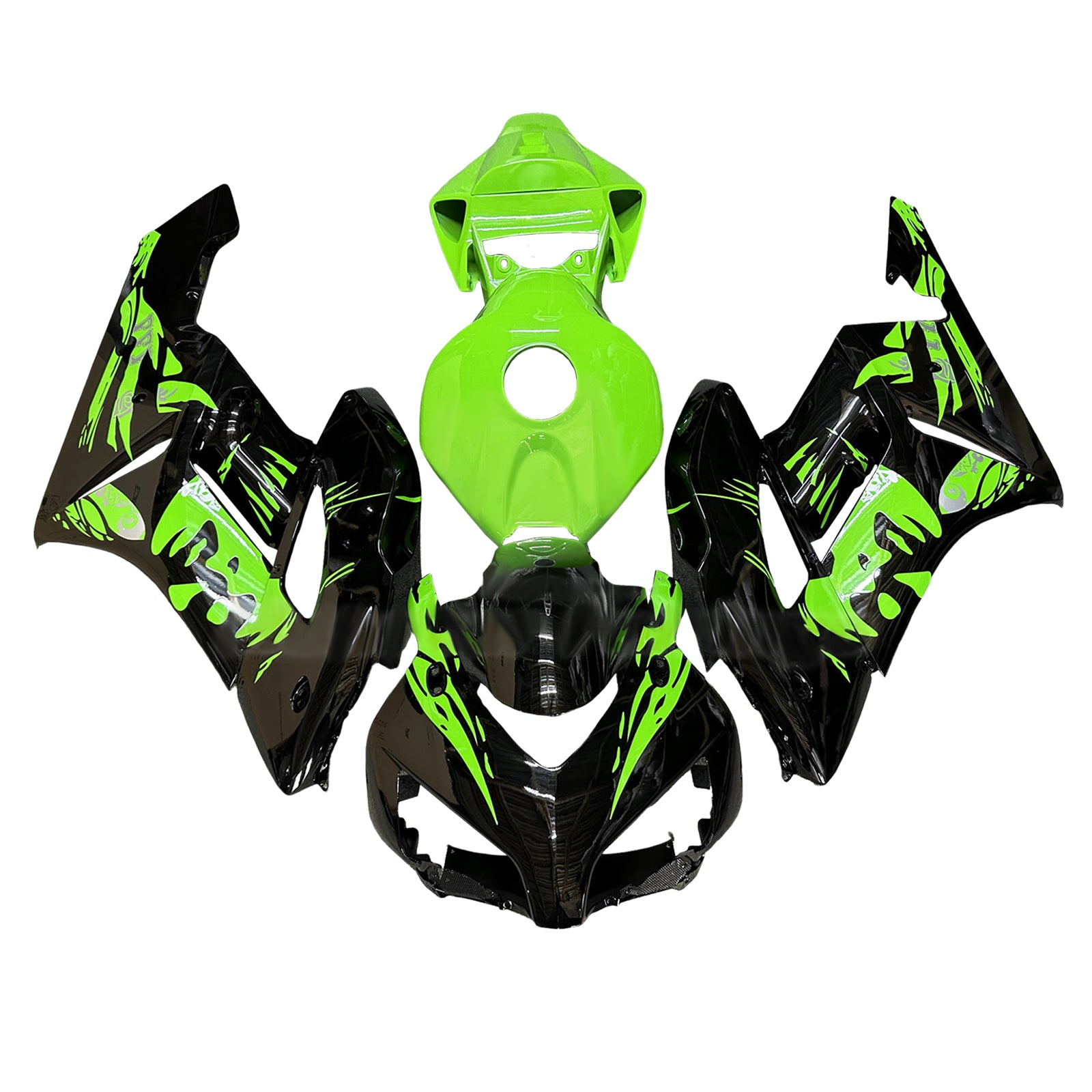 Amotopart 2004-2005 Honda CBR1000rr Kit de carénage vert noir brillant