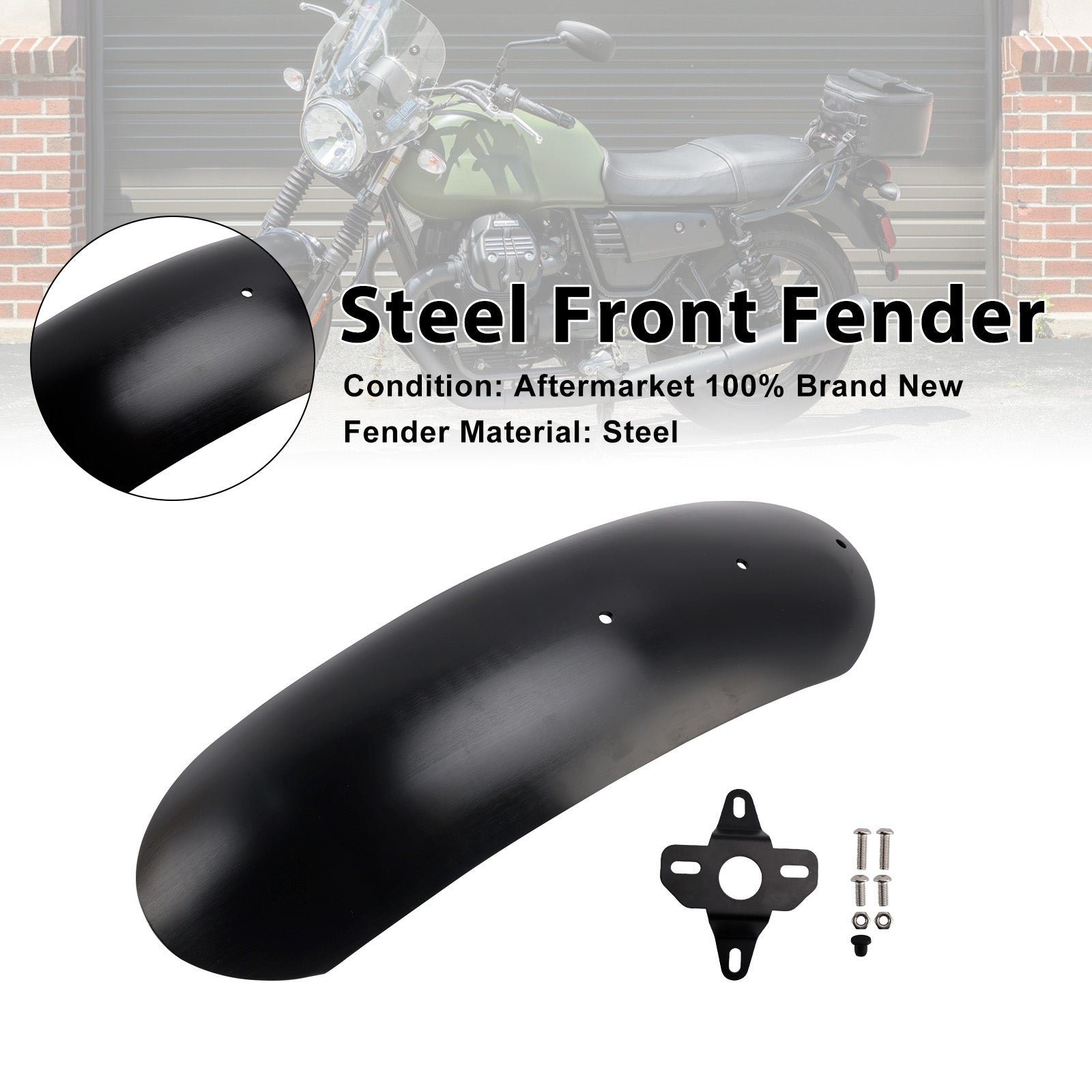 2017-2025 MOTO GUZZI V7 Stone Special Steel Front Fender Mudguard