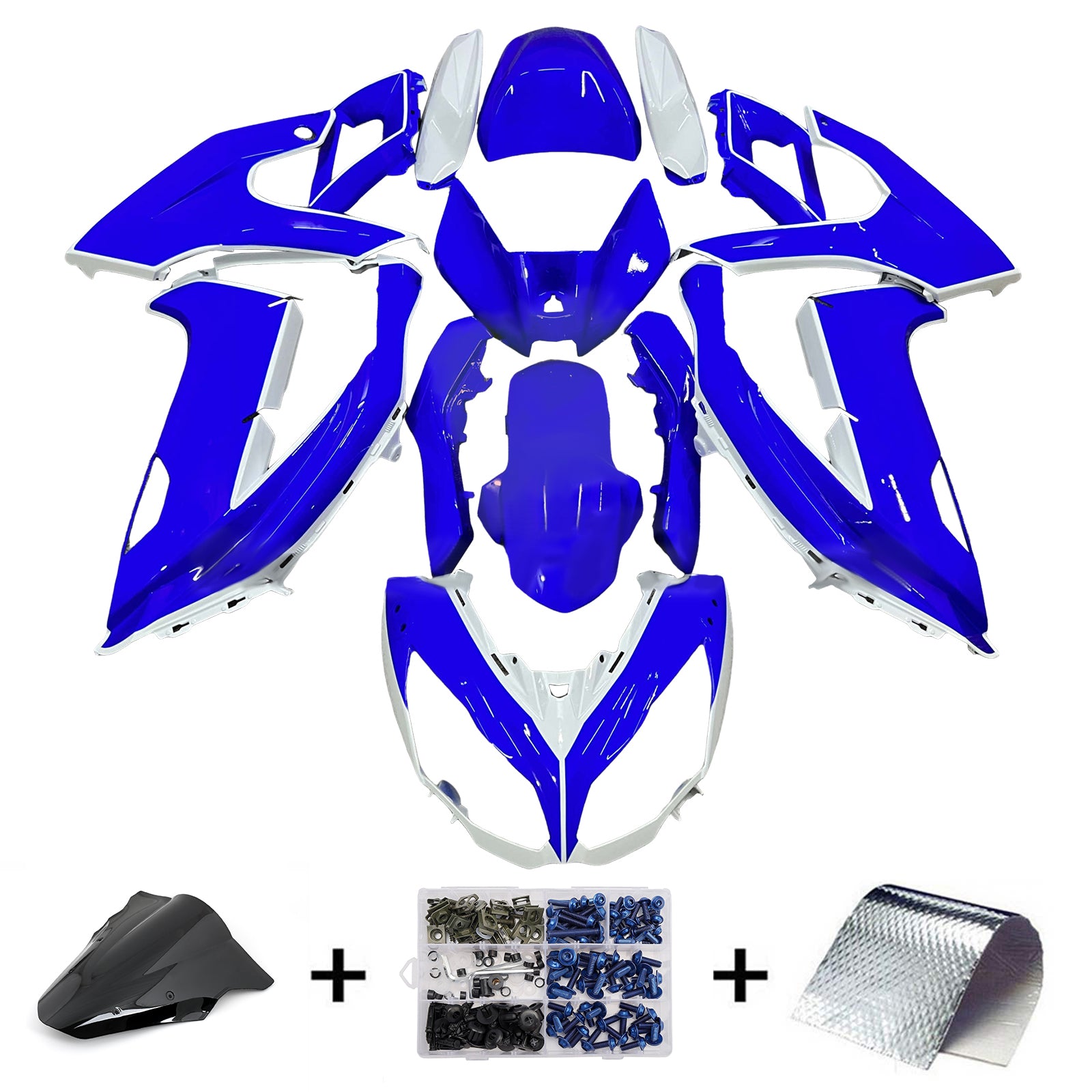 Amotopart 2012-2016 Kawasaki Ninja 650 ER6F Blue Fairing Kit