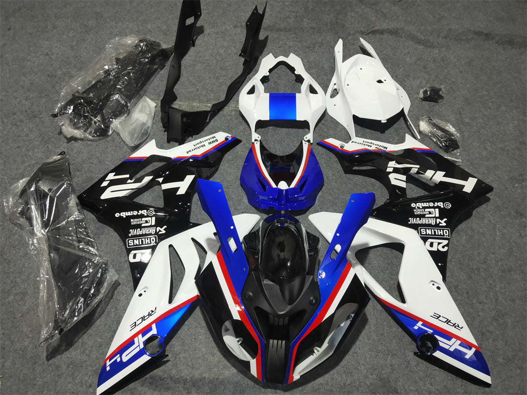 Kit de carénage Amotopart BMW S1000RR 2009-2014 bleu et blanc Style7