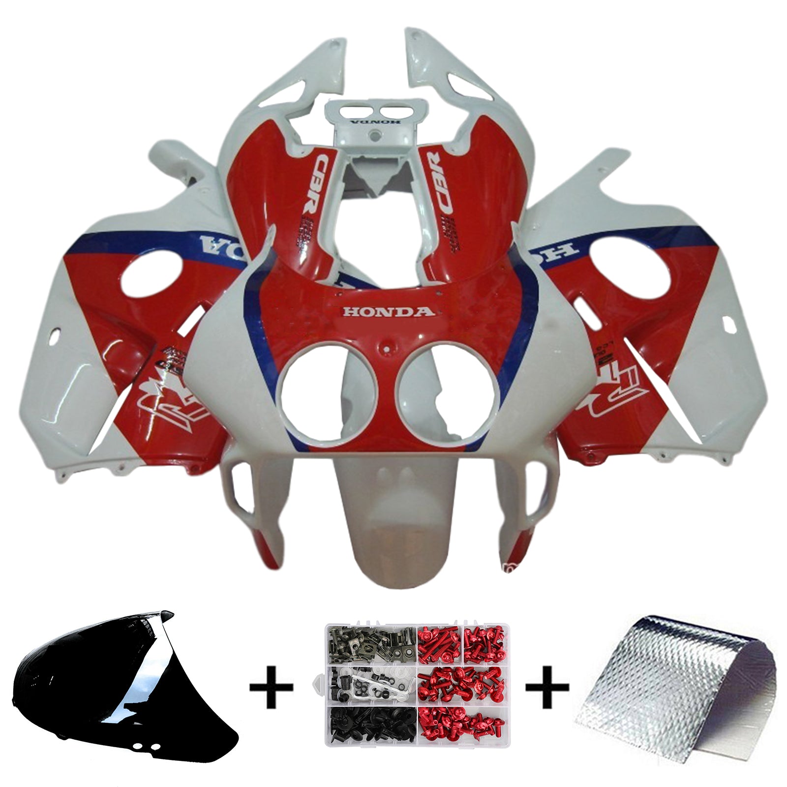 Amotopart 1990-1998 Honda CBR250RR MC22 Red White Fairing Kit