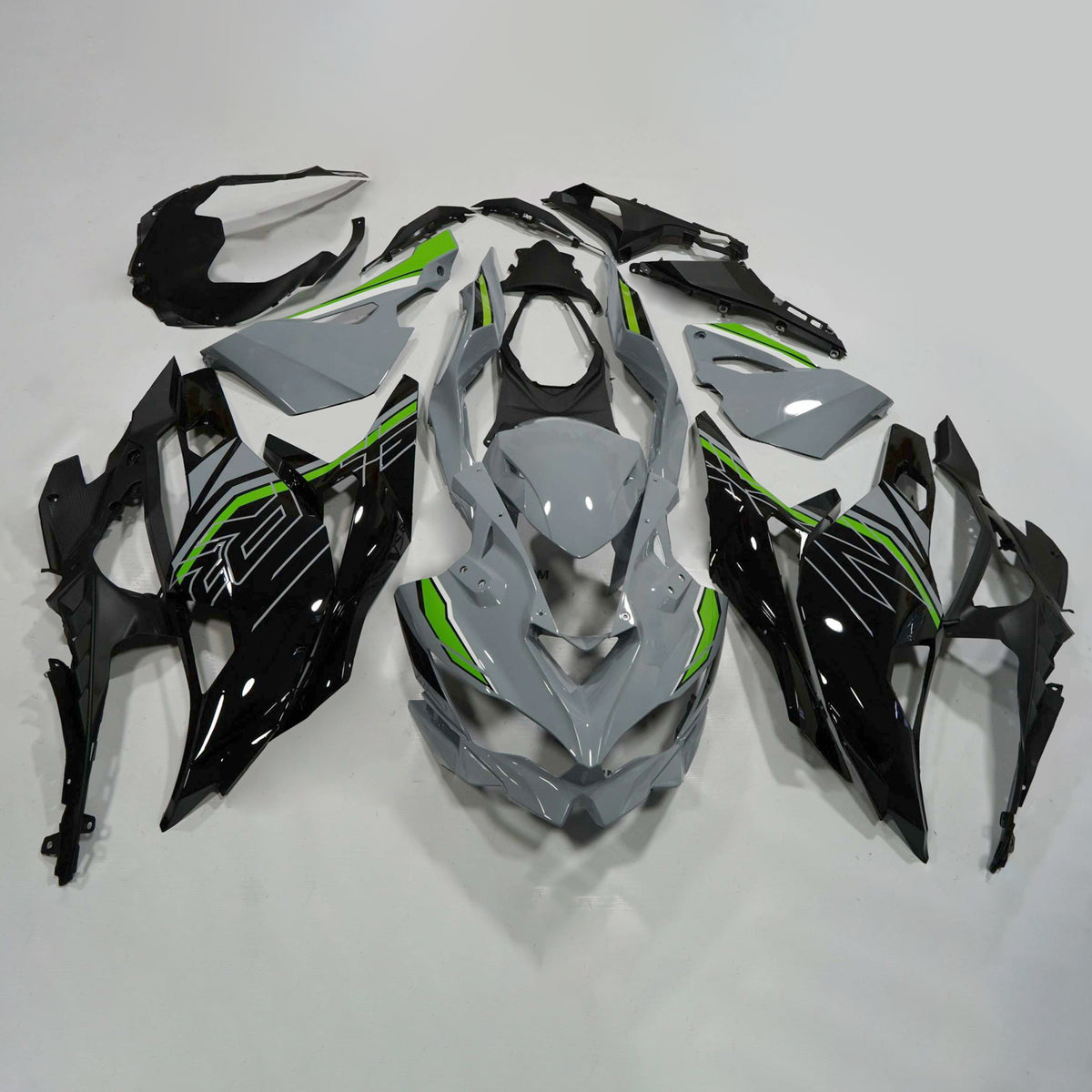 Amotopart 2019-2024 Ninja ZX-25R ZX-4R ZX-4RR Kawasaki Grey&Green Fairing Kit