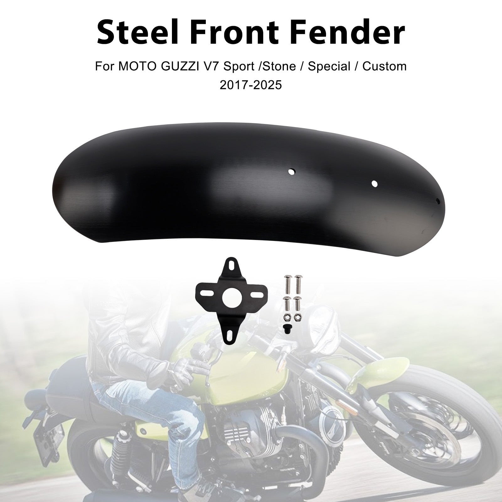 2017-2025 MOTO GUZZI V7 Stone Special Steel Front Fender Mudguard