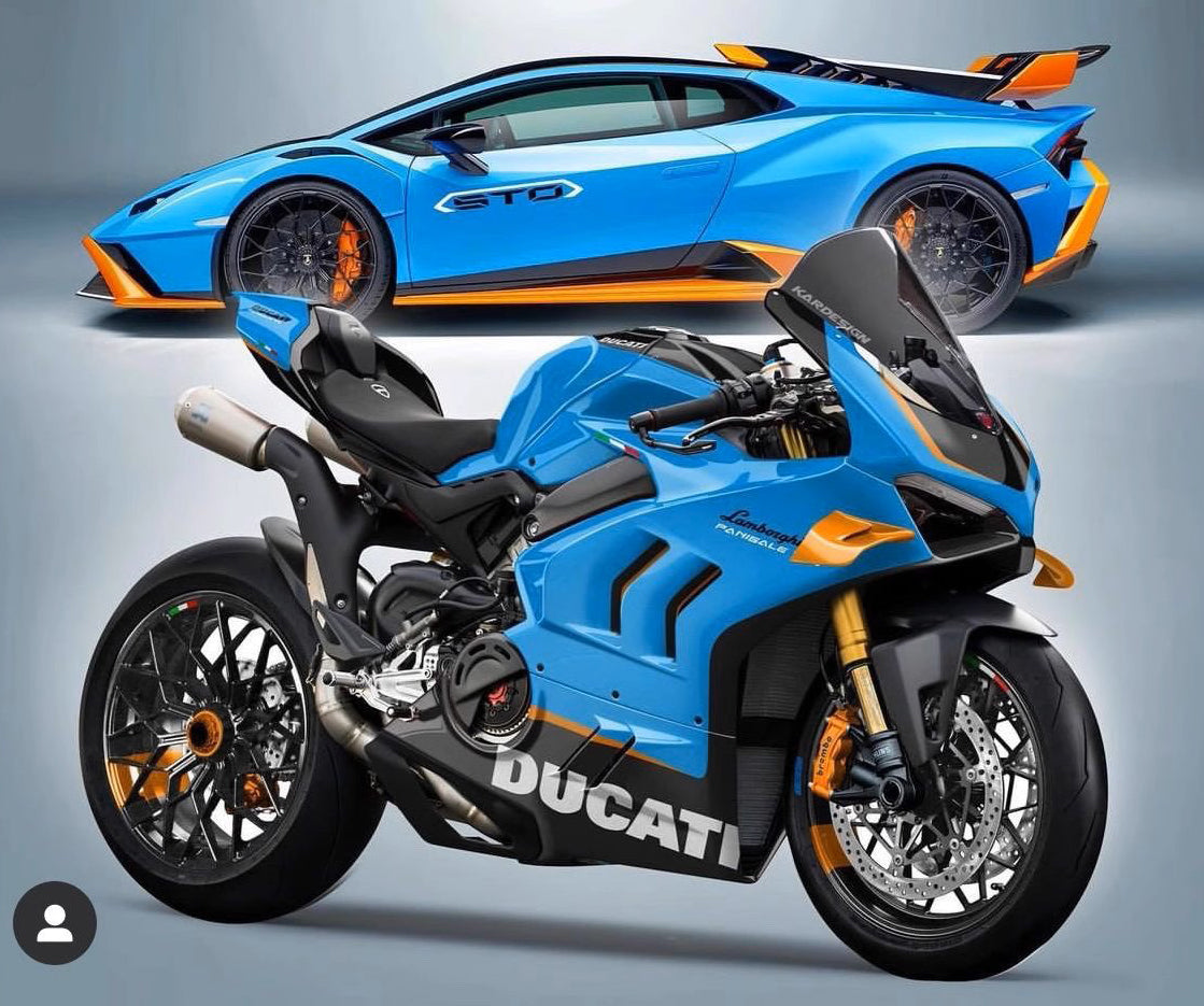 Amotopart Ducati Panigale 20-21 V4/V4S & 21-22 V4SP & 19-22 V4R Kit de carenado azul y naranja