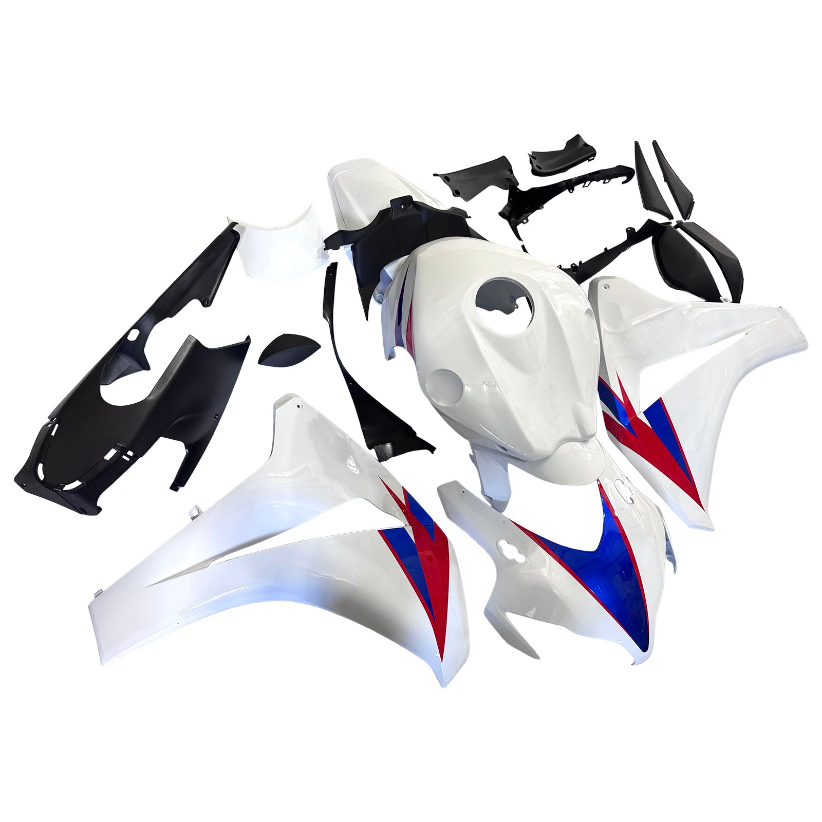 Amotopart 2008-2011 Honda CBR1000RR Kit de carenado blanco azul