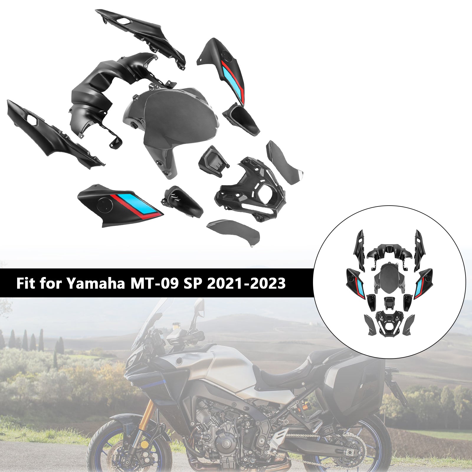 Amotopart 2021-2023 Yamaha MT 09 Verkleidungssatz