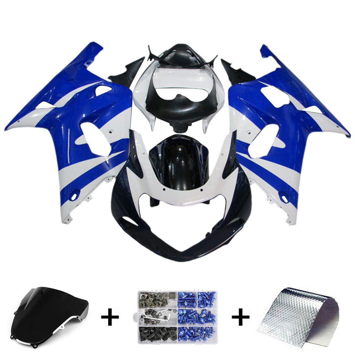 Amotopart 2000-2002 K1 K2 GSXR1000 Suzuki Blue&amp;White Style6 Kit carenatura