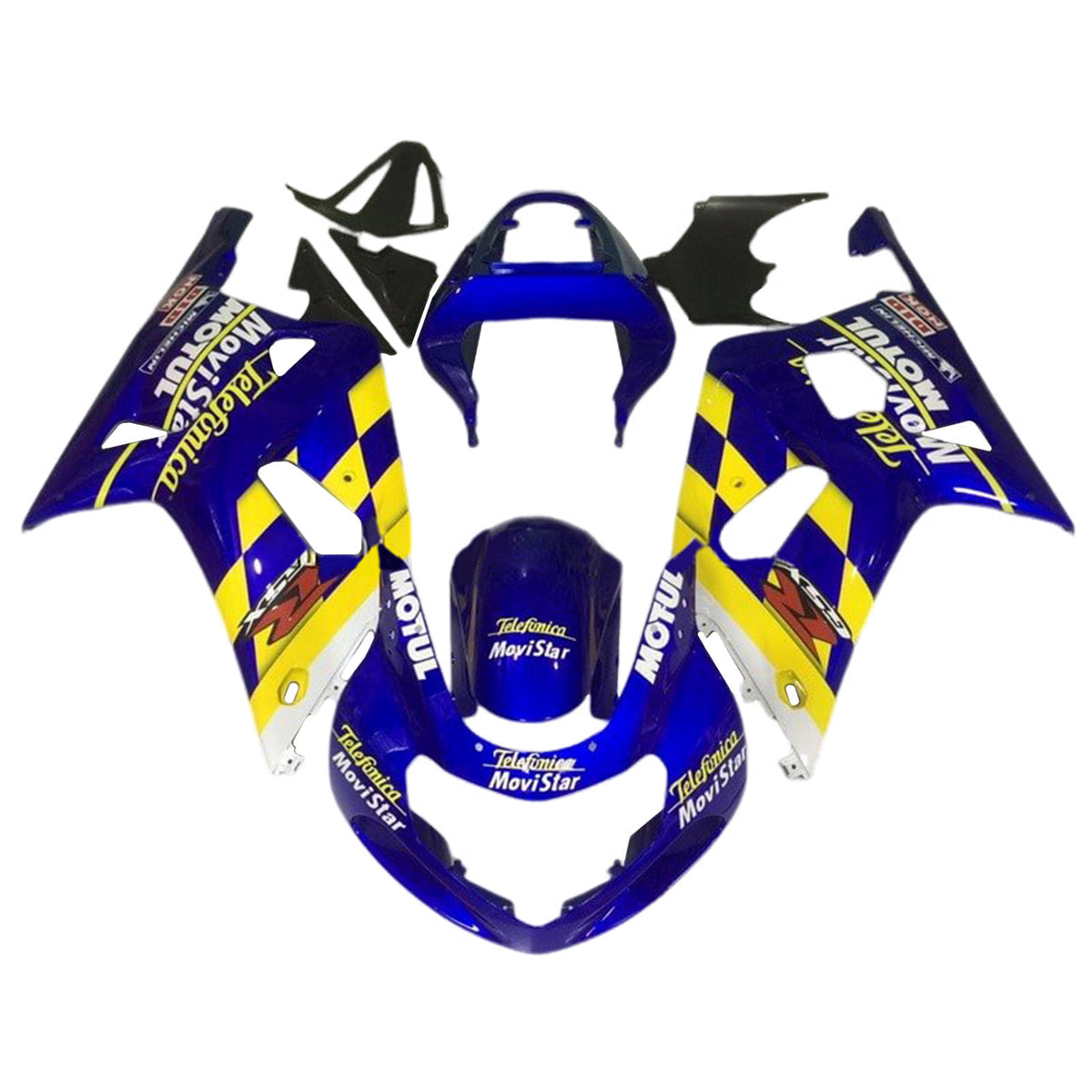 Amotopart 2001-2003 GSXR600 2000-2003 GSXR750 K1 Suzuki Kit carena blu giallo