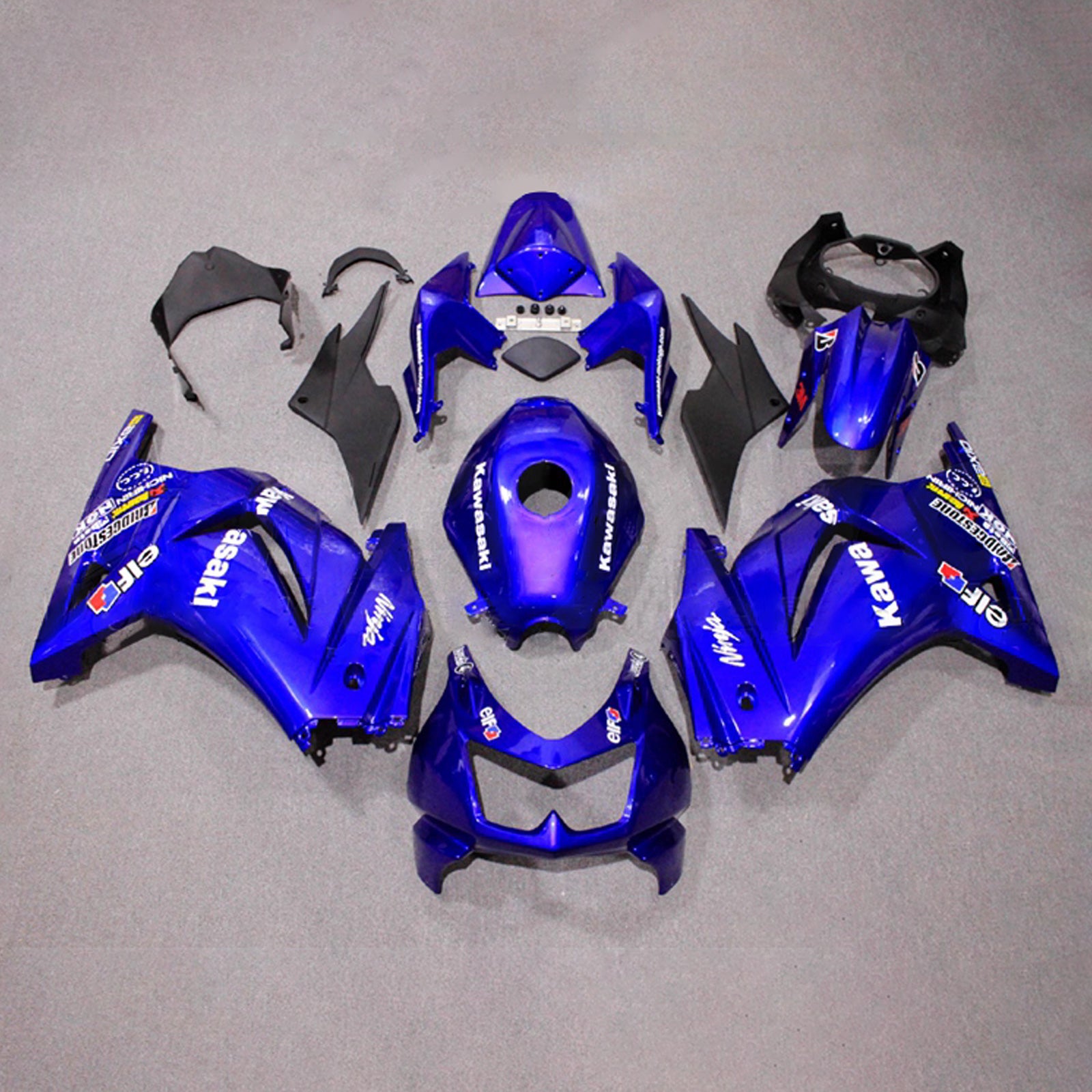 Amotopart 2008-2012 Kawasaki EX250/Ninja250R Blue Fairing Kit