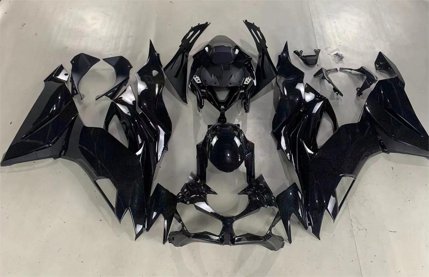 Amotopart Kawasaki 2019-2023 ZX6R Kit de carenado negro arcoíris