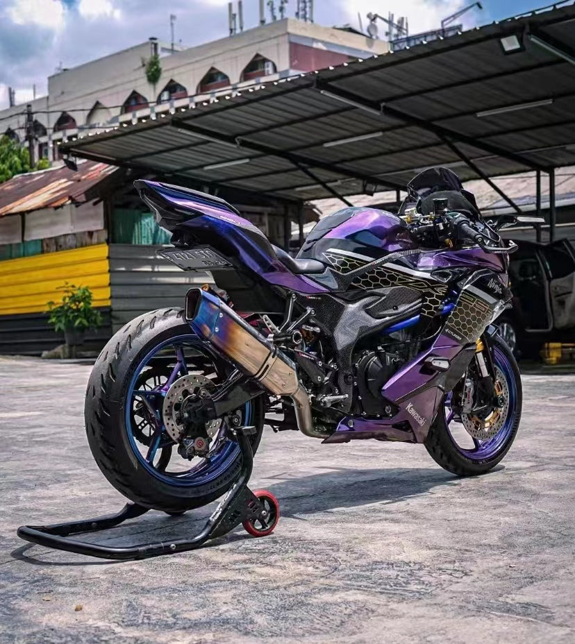 Amotopart 2019-2024 Kawasaki Ninja ZX25R ZX4R ZX4RR Gradient Purple&Blue  Fairing Kit