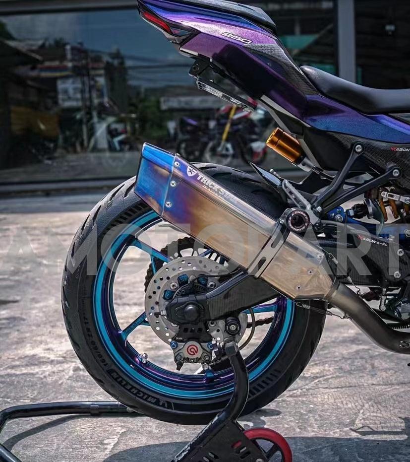 Amotopart 2019-2025 Kawasaki Ninja ZX25R ZX4R ZX4RR Dégradé Violet&Kit de carénage bleu