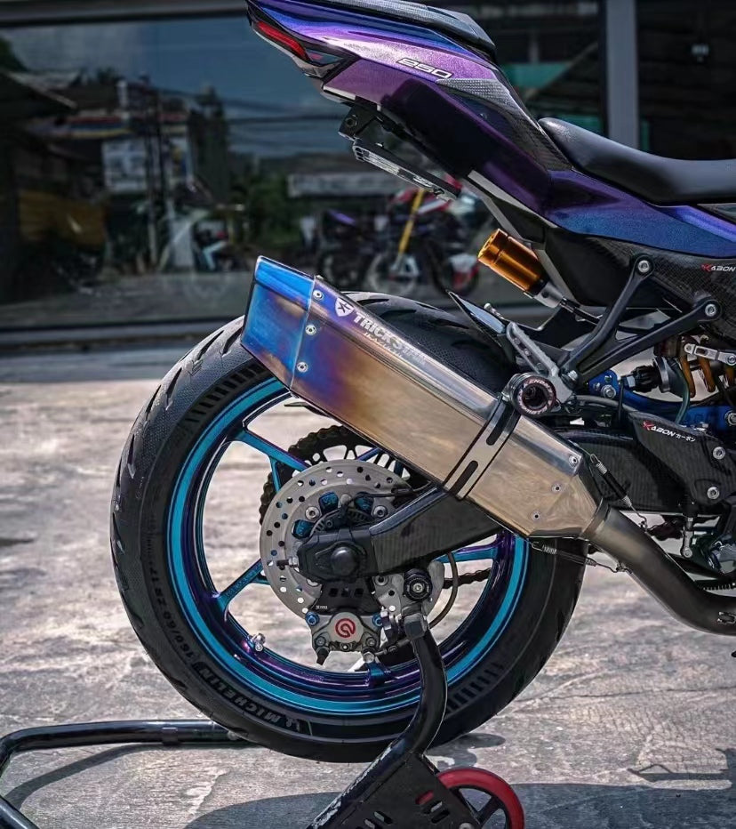 Amotopart 2019-2024 Kawasaki Ninja ZX25R ZX4R ZX4RR Verkleidungssatz mit Farbverlauf Lila und Blau