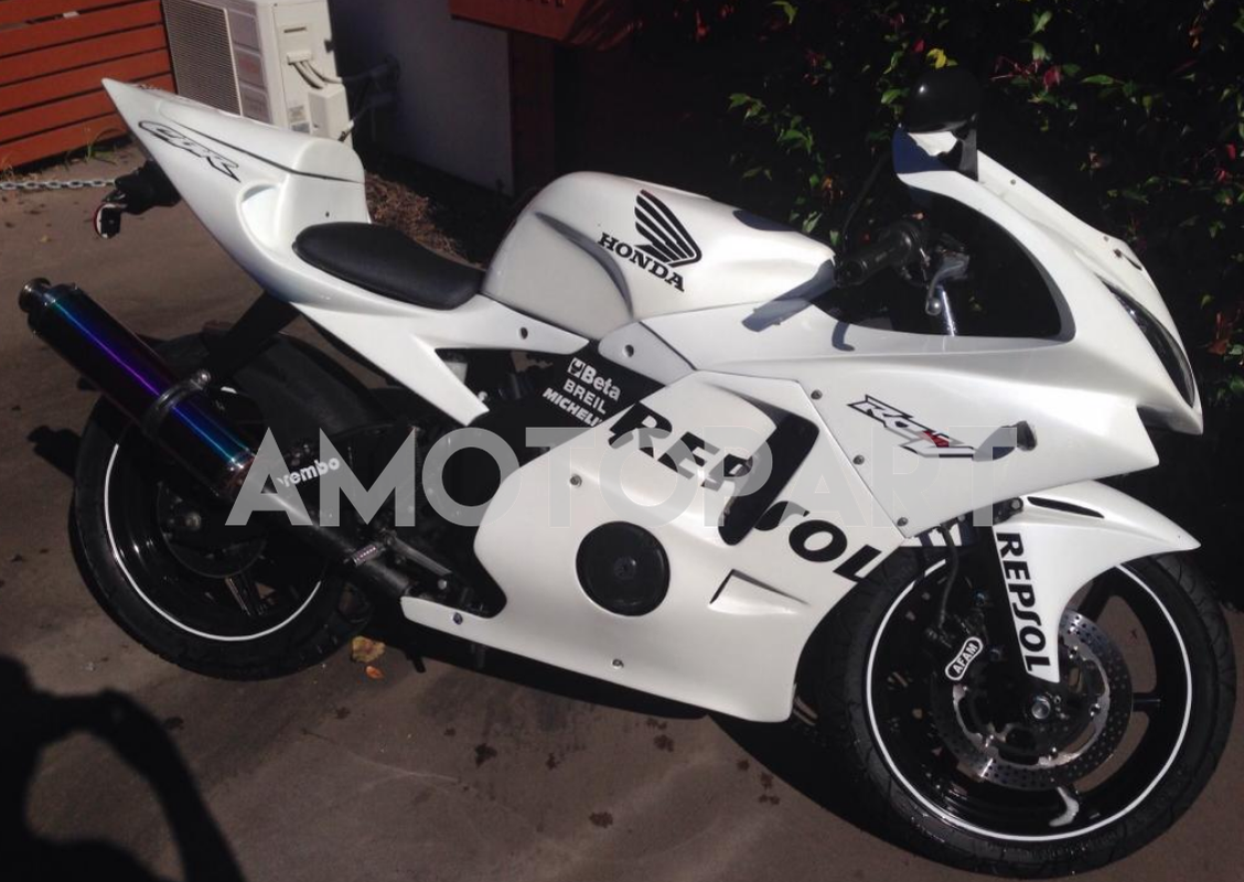 Amotopart 1990-1998 Honda CBR250RR MC22 Fairing White with Blue Kit