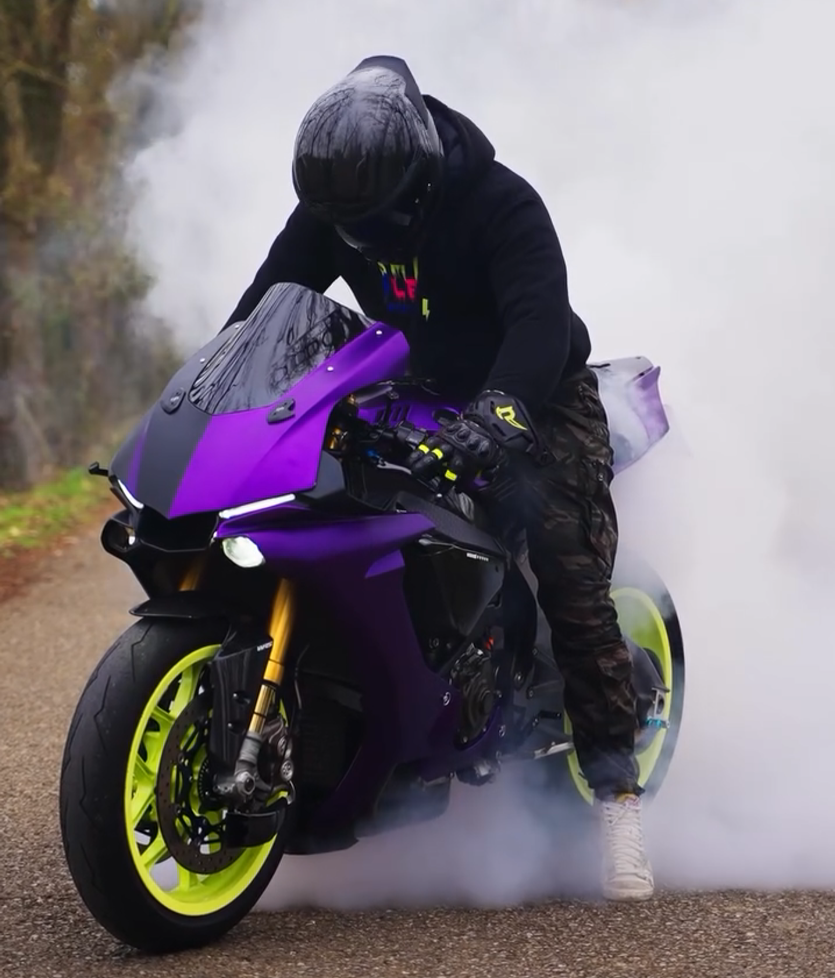 Amotopart  2015-2019 Yamaha YZF 1000 R1 Black Purple Fairing Kit