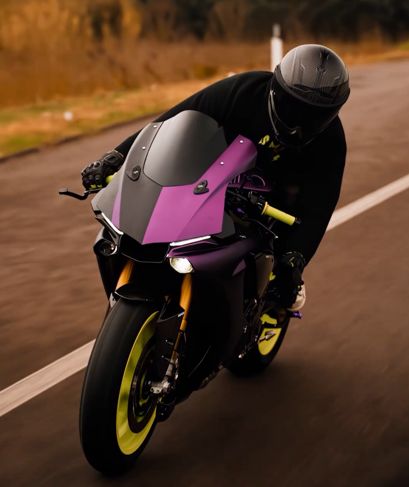 Amotopart 2015-2019 Yamaha YZF 1000 R1 Kit de carénage noir violet