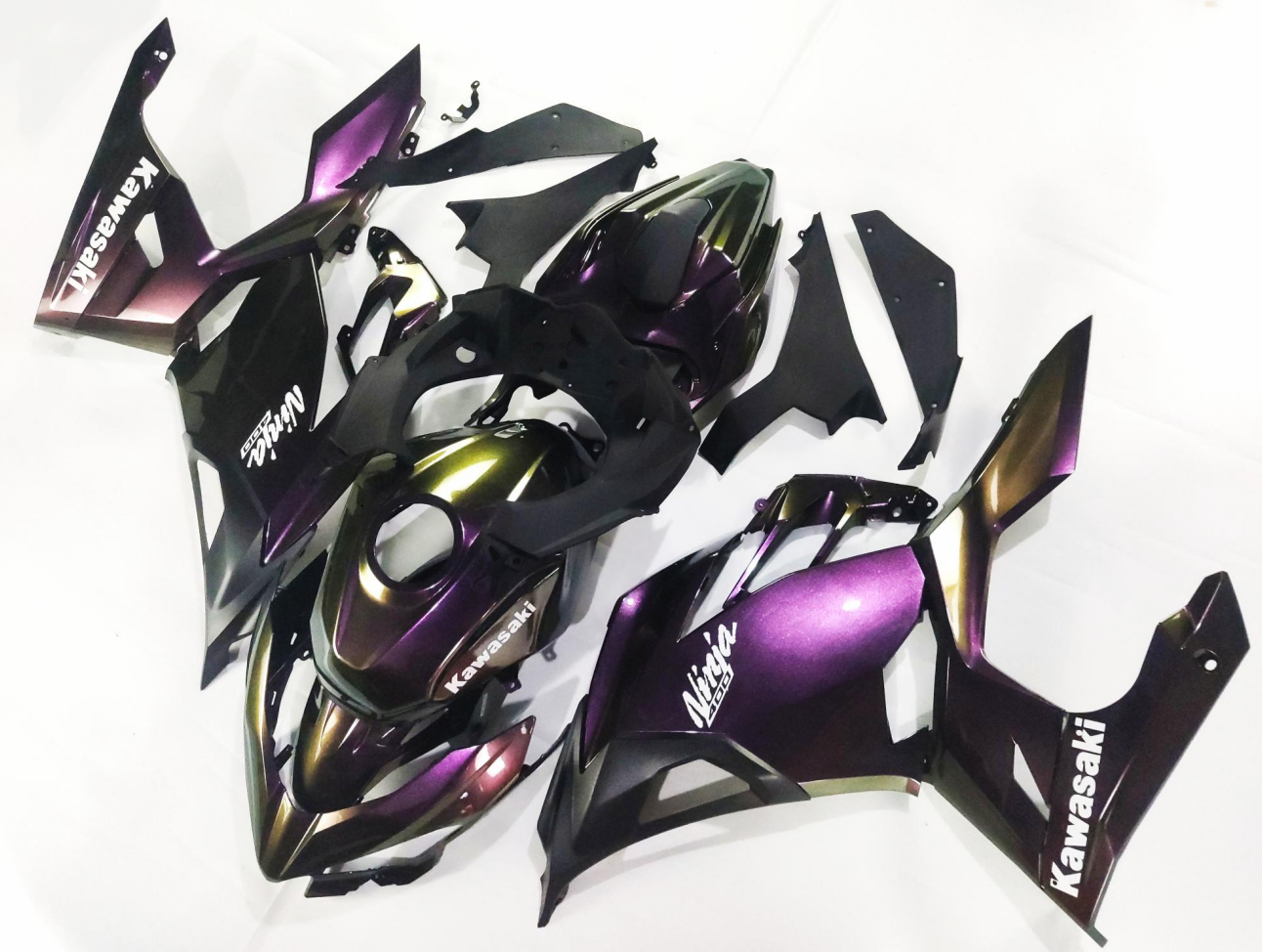 Amotopart  Kawasaki EX400/Ninja400 2018-2024 Gradient Purple & Green Fairing Kit