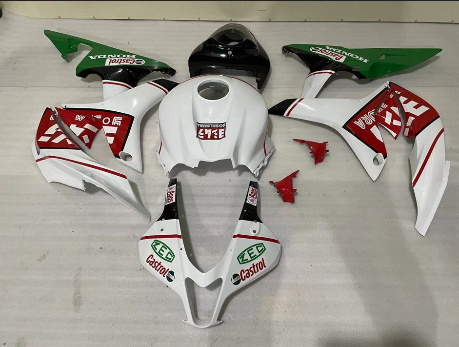 Amotopart 2007–2008 Honda CBR600RR Verkleidungsset in Grün und Rot