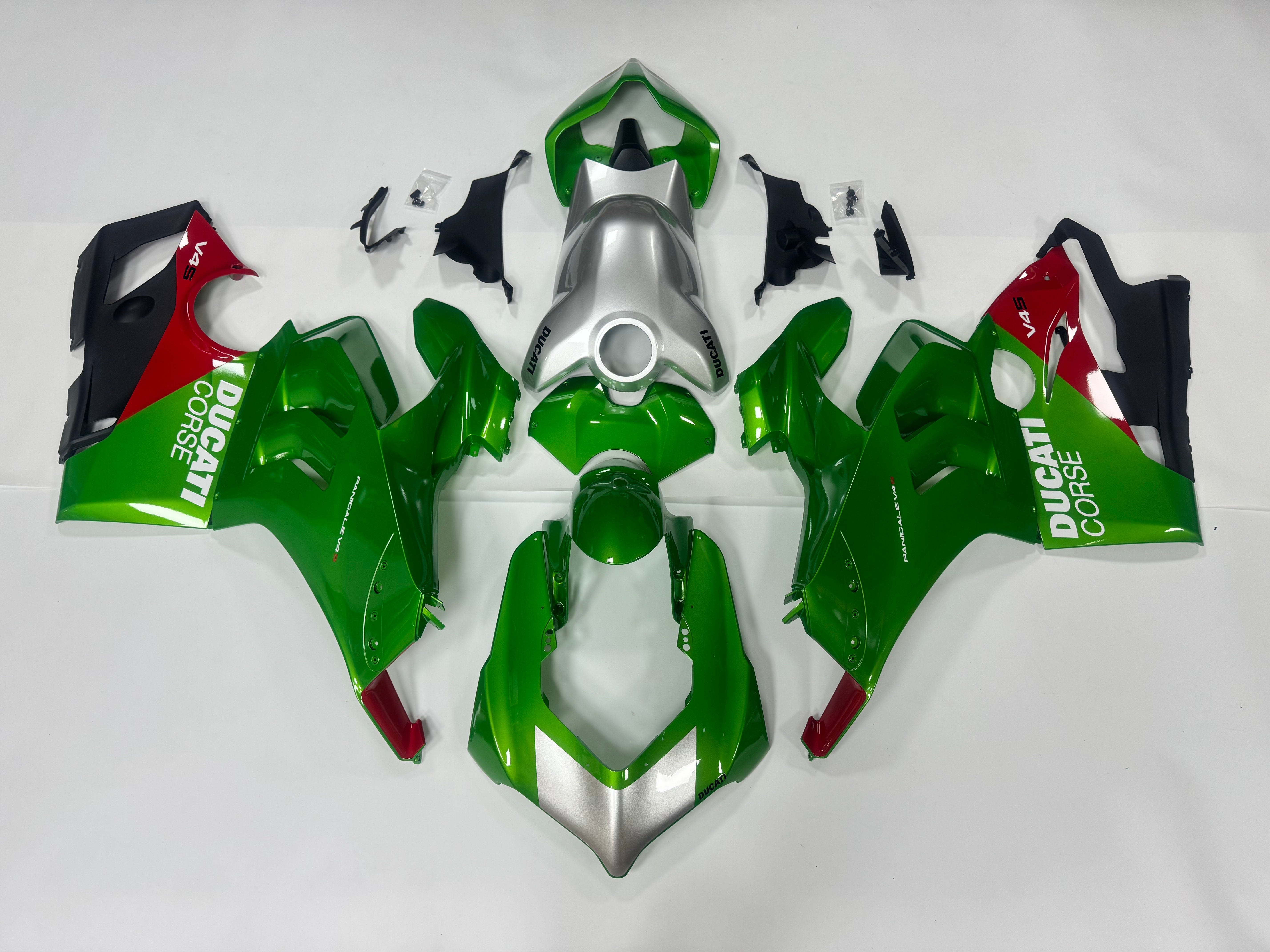 Amotopart Ducati Panigale 20-21 V4 V4S & 21-22 V4SP & 19-22 V4R Green Red Fairing Kit