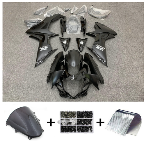 Amotopart 2011-2024 GSXR 600/750 Suzuki Matte&Gloss Black Fairing Kit